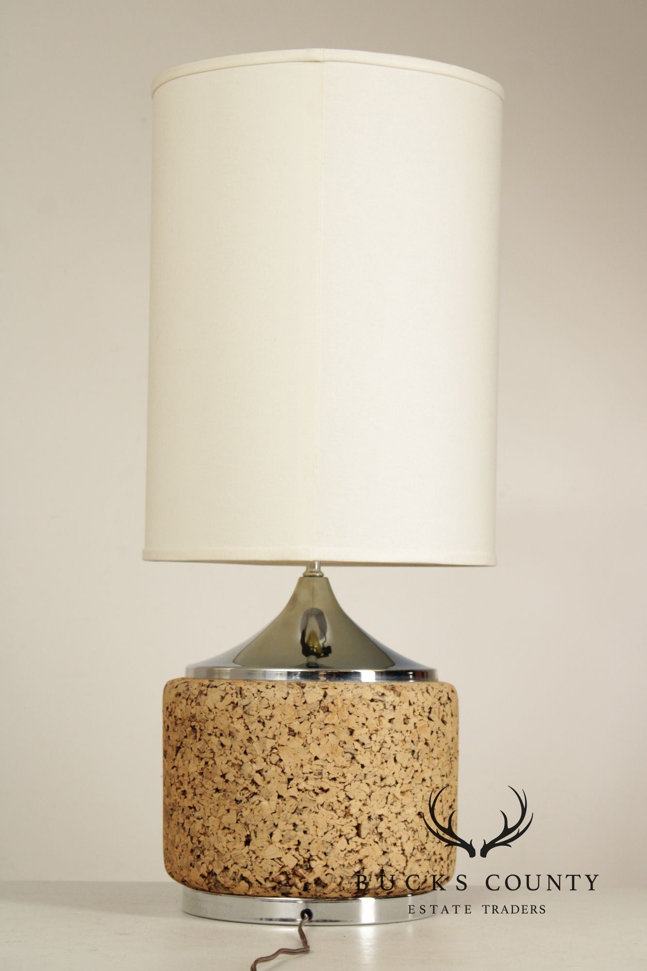 Mid Century Modern Pair of Cork Table Lamps