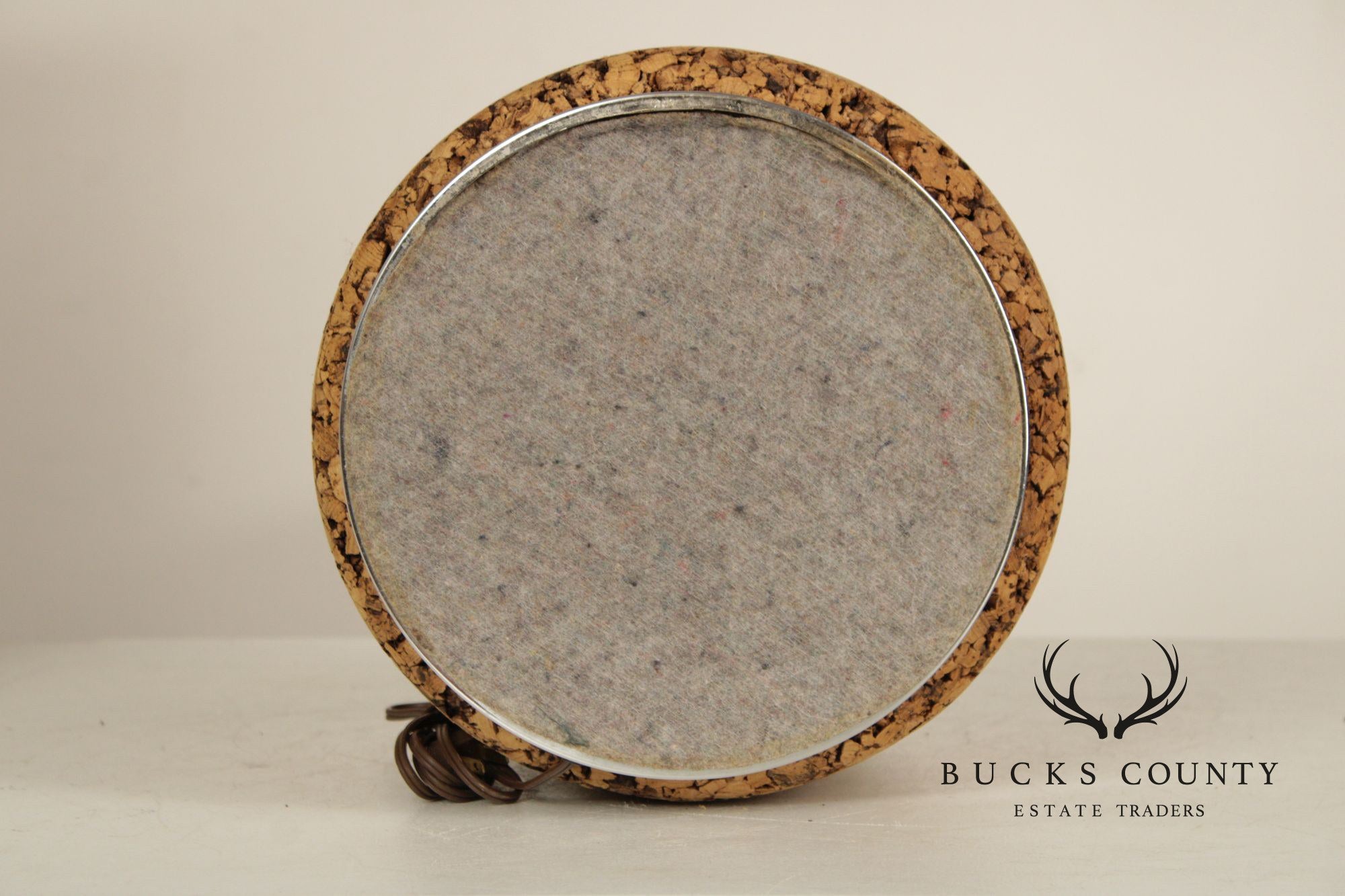 Mid Century Modern Pair of Cork Table Lamps