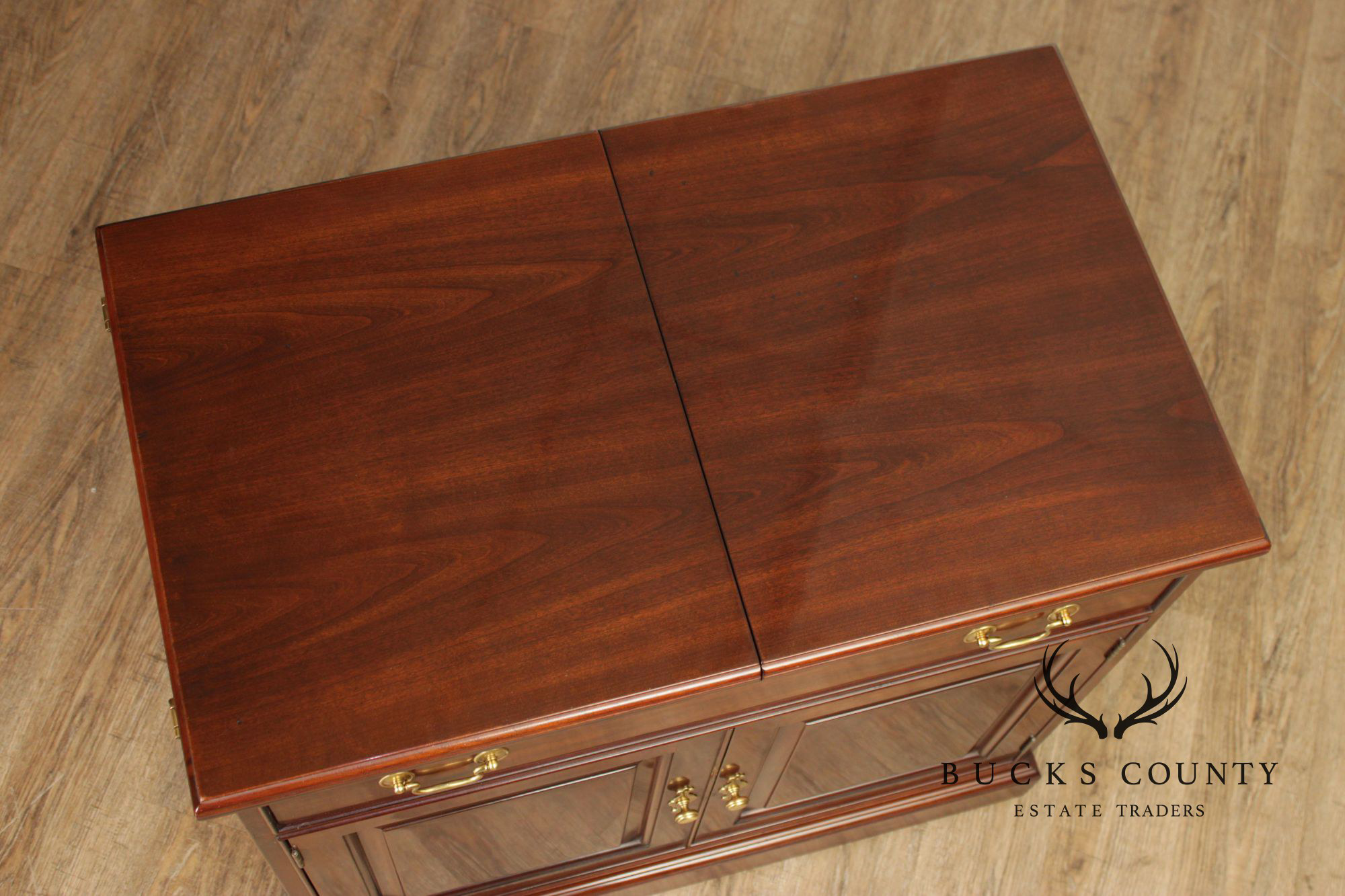 Stickley Traditional Mahogany Flip-Top Server Cabinet