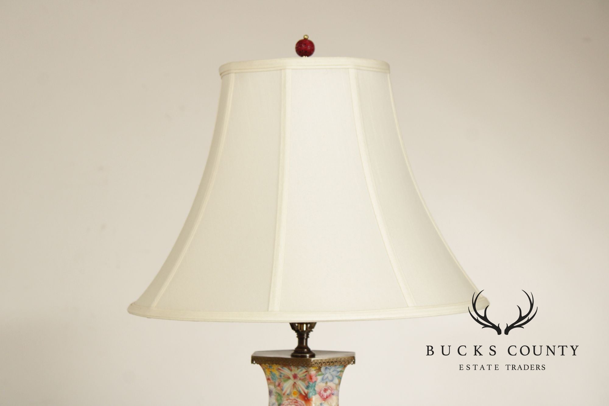 Chinese Pair of Famille Rose Porcelain Table Lamps