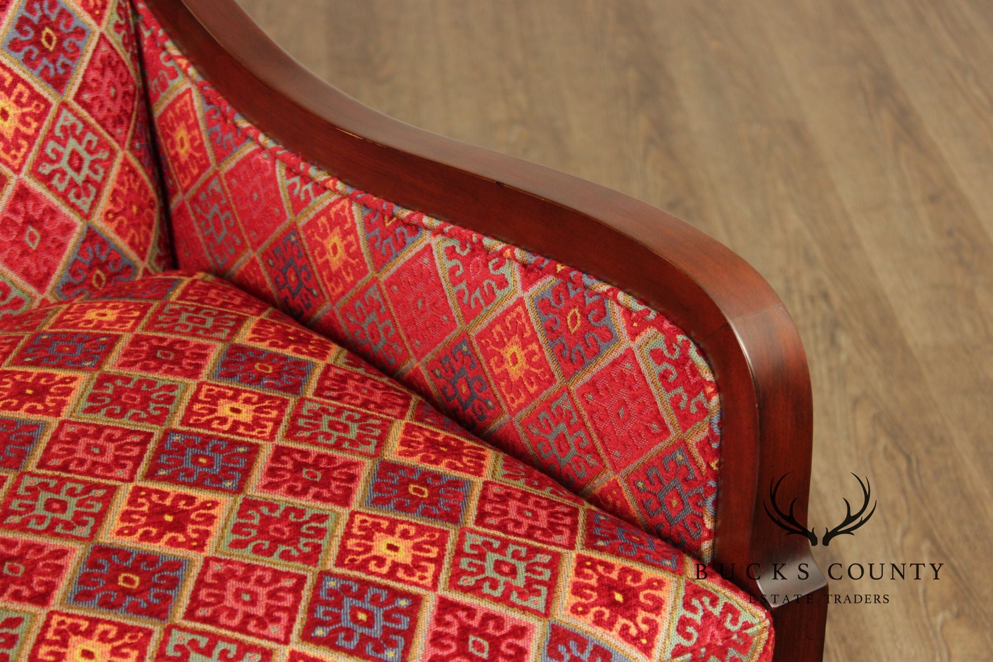 Hancock & Moore Pair Of Mahogany Framed Transitional Lounge Chairs