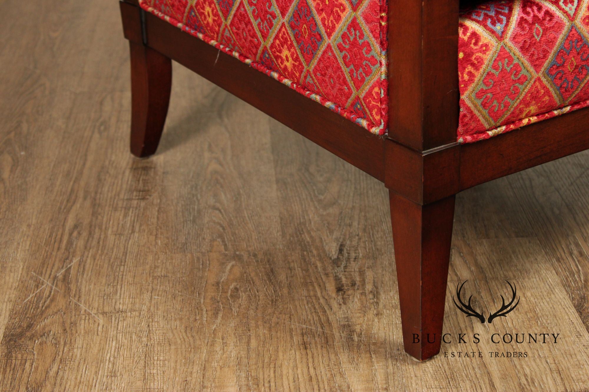 Hancock & Moore Pair Of Mahogany Framed Transitional Lounge Chairs