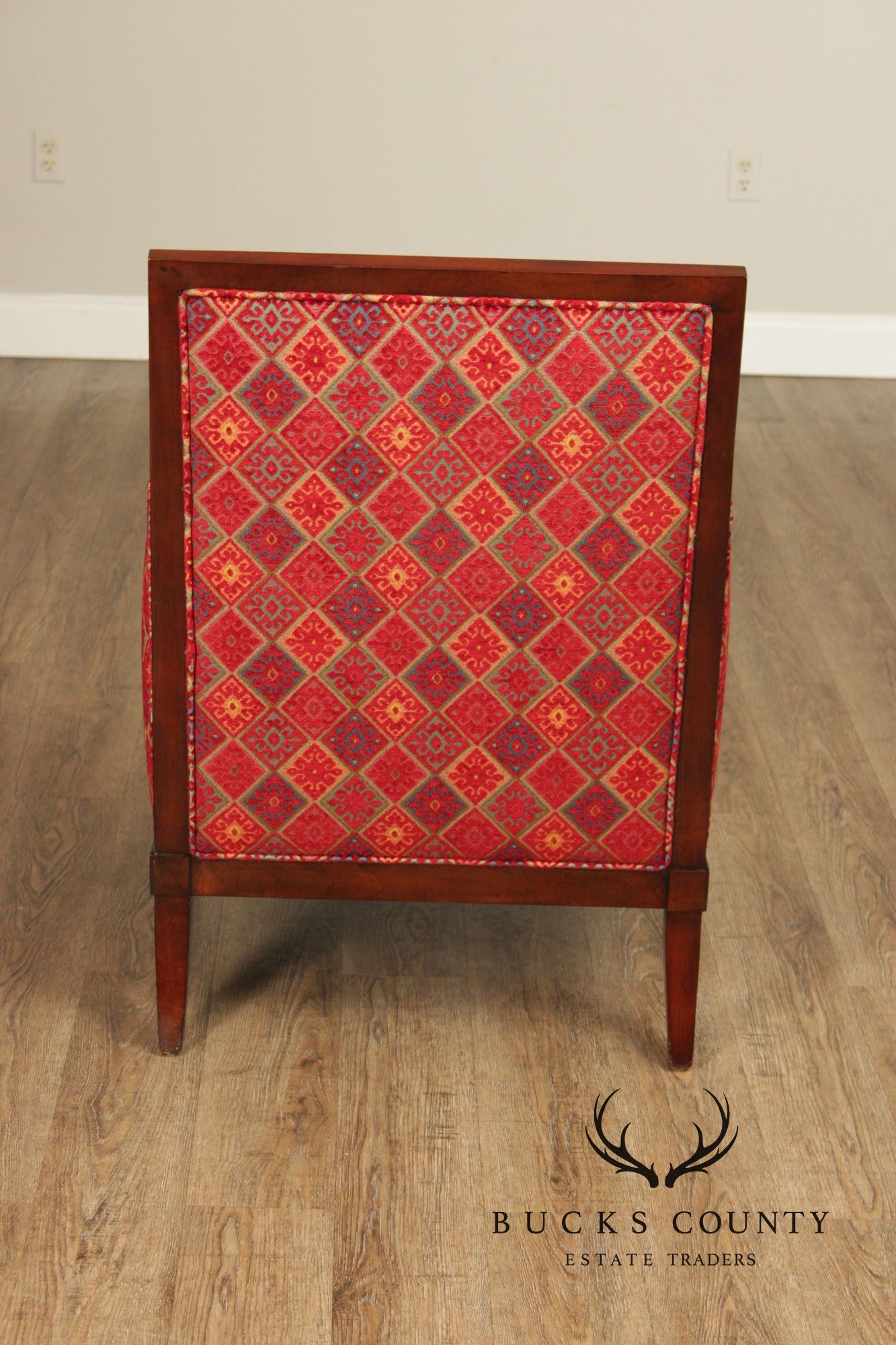 Hancock & Moore Pair Of Mahogany Framed Transitional Lounge Chairs