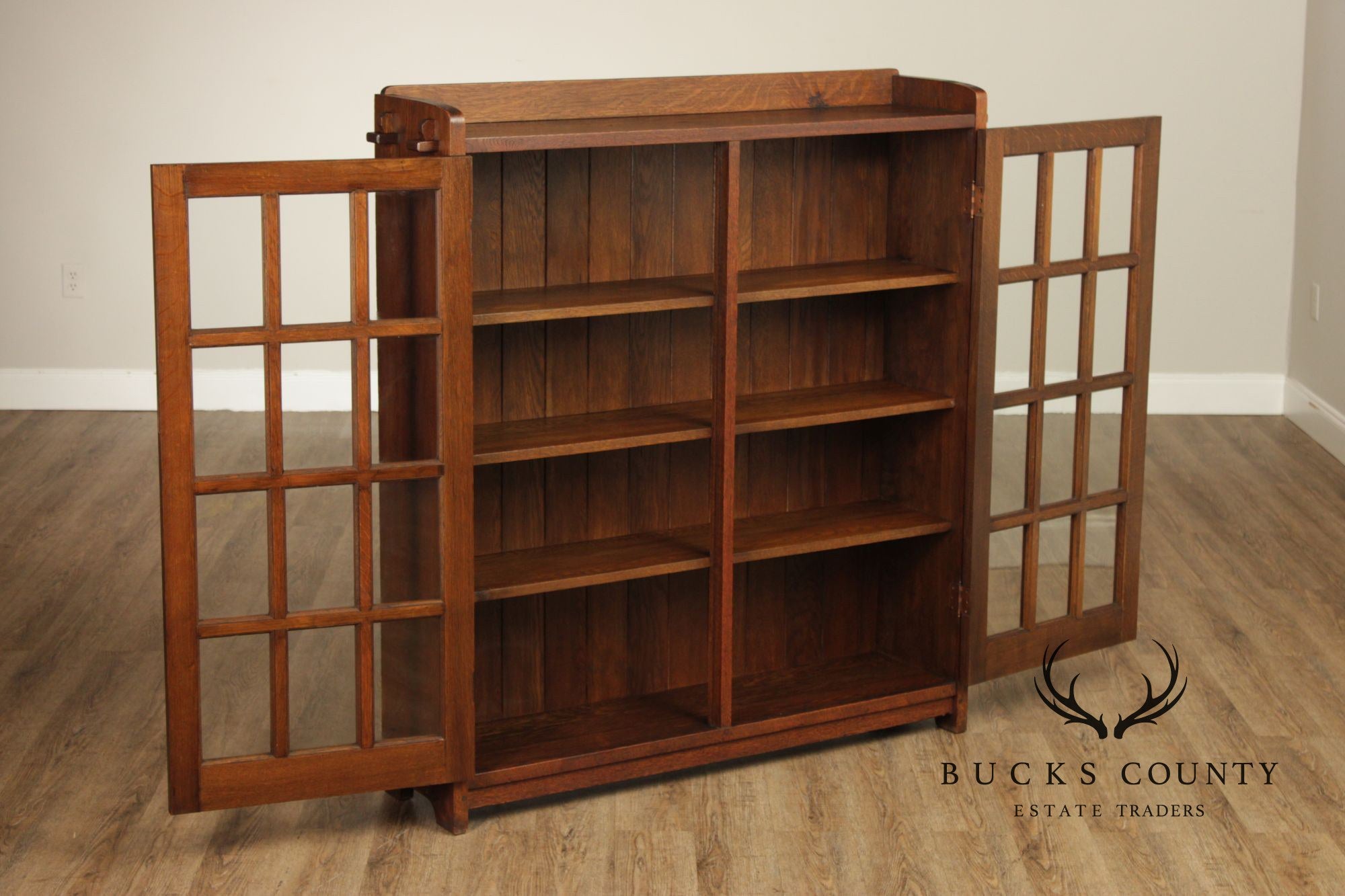 L. & J.G. Stickley Antique Mission Oak Two-Door Bookcase
