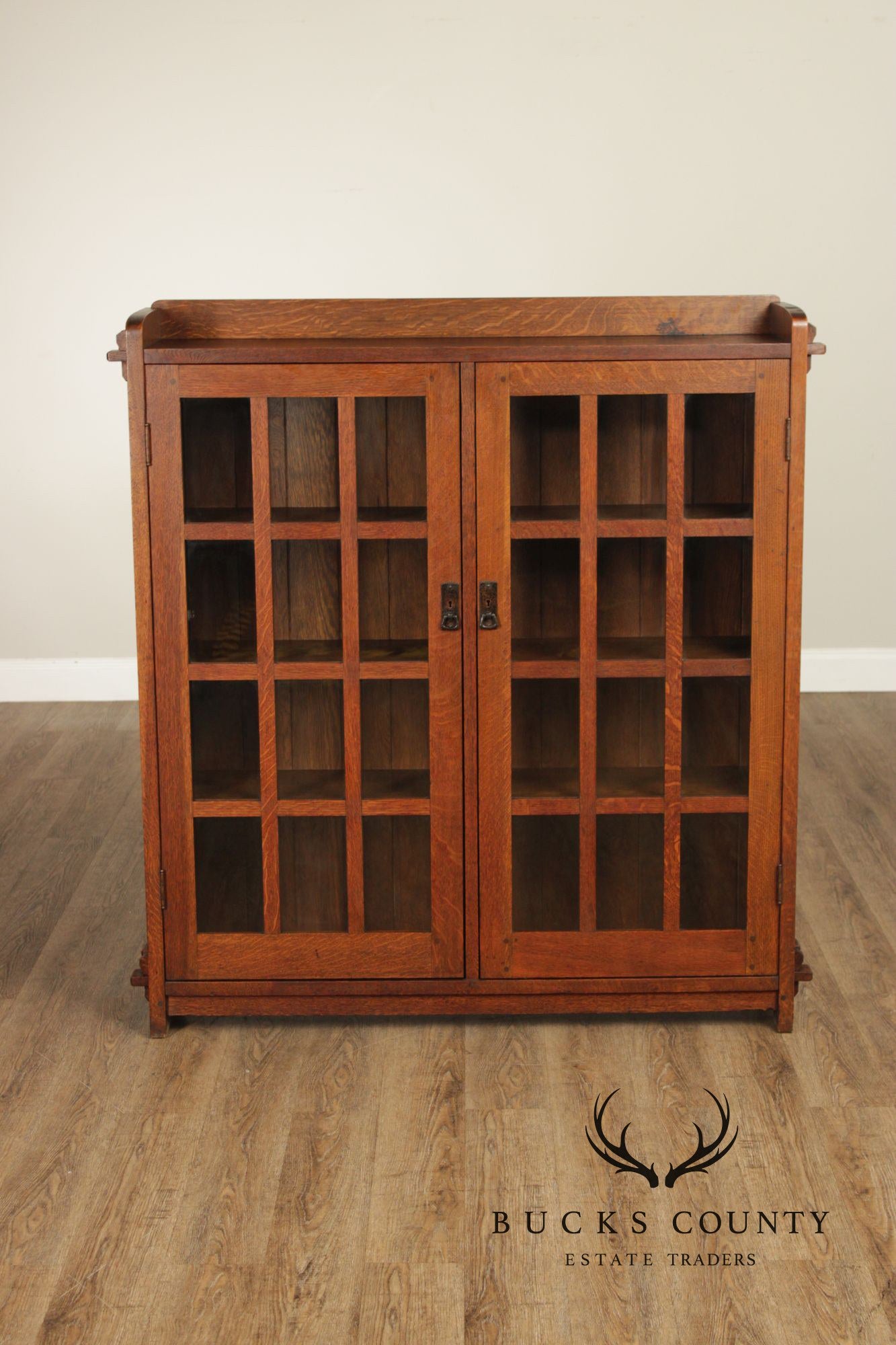 L. & J.G. Stickley Antique Mission Oak Two-Door Bookcase