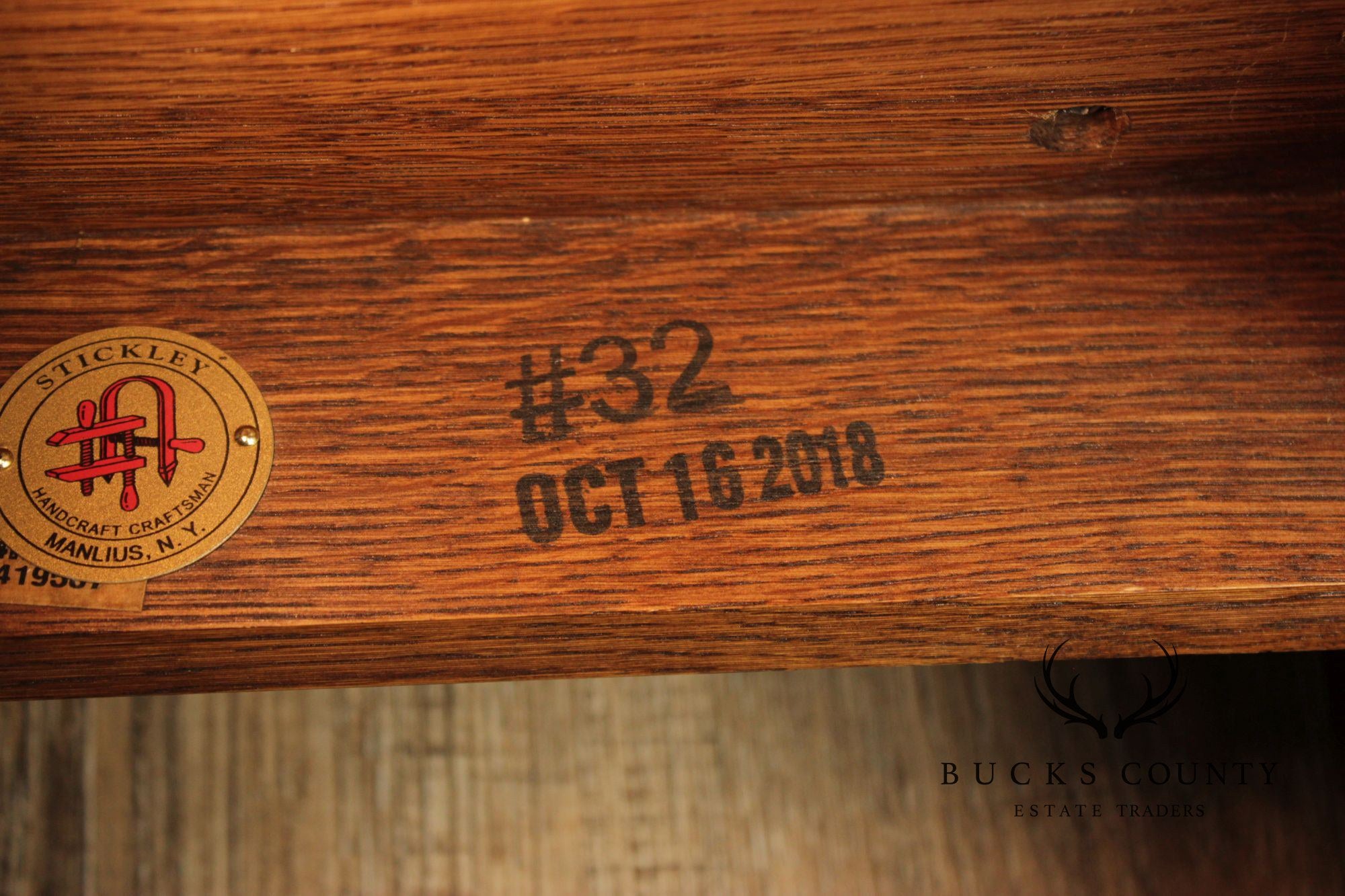 Stickley Mission Collection Oak And Leather Cafe Arm Chair