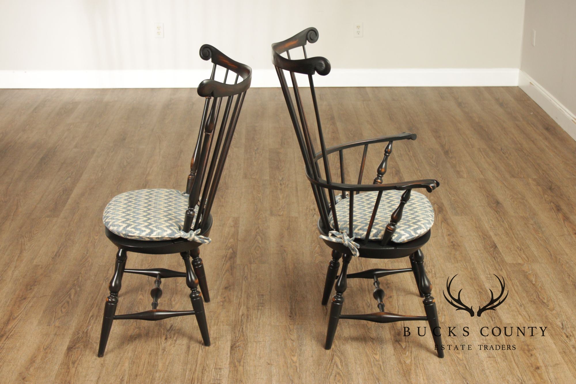 Warren Chair Works Custom Painted Set Of Six Windsor Dining Chairs