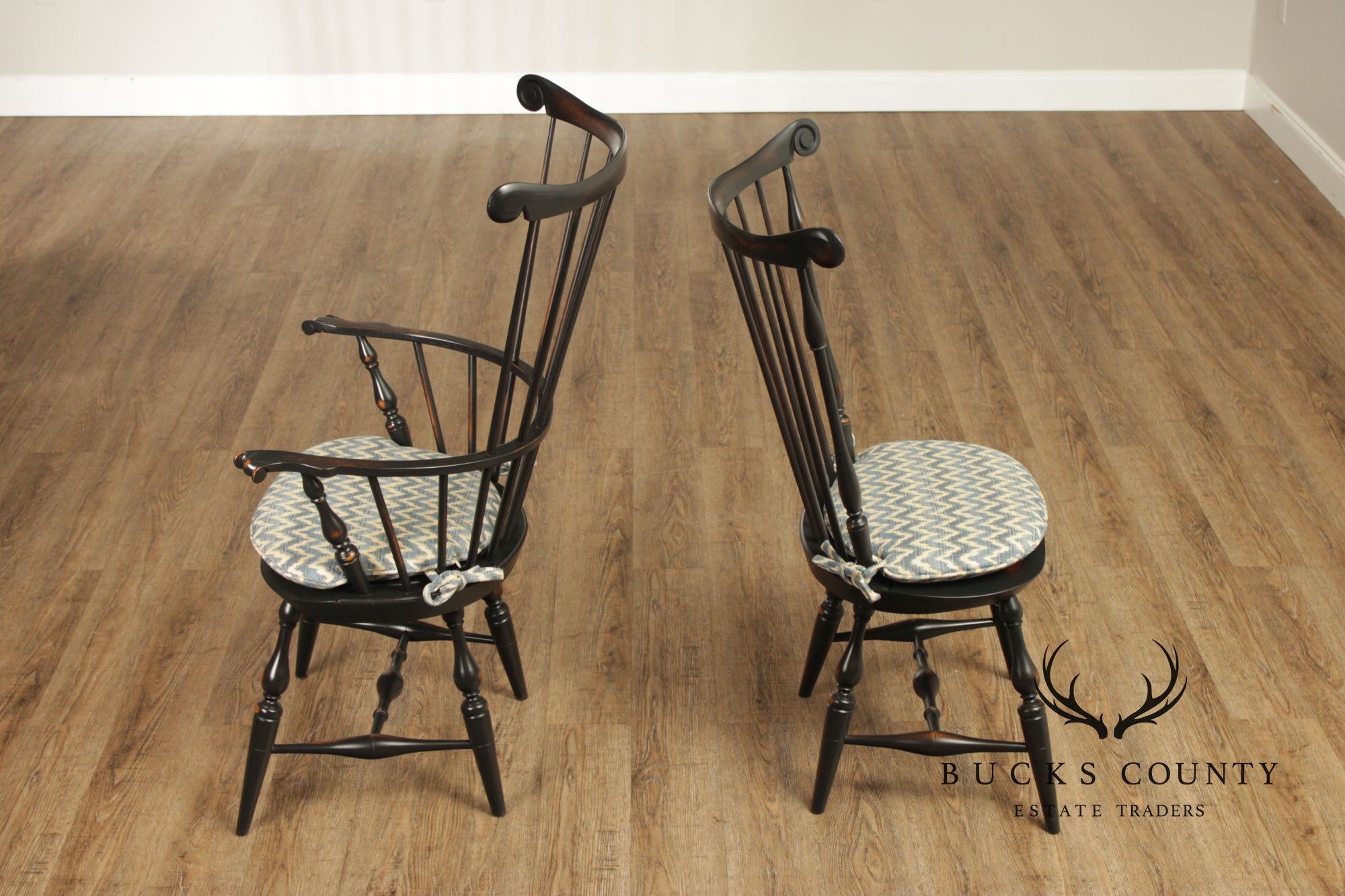 Warren Chair Works Custom Painted Set Of Six Windsor Dining Chairs