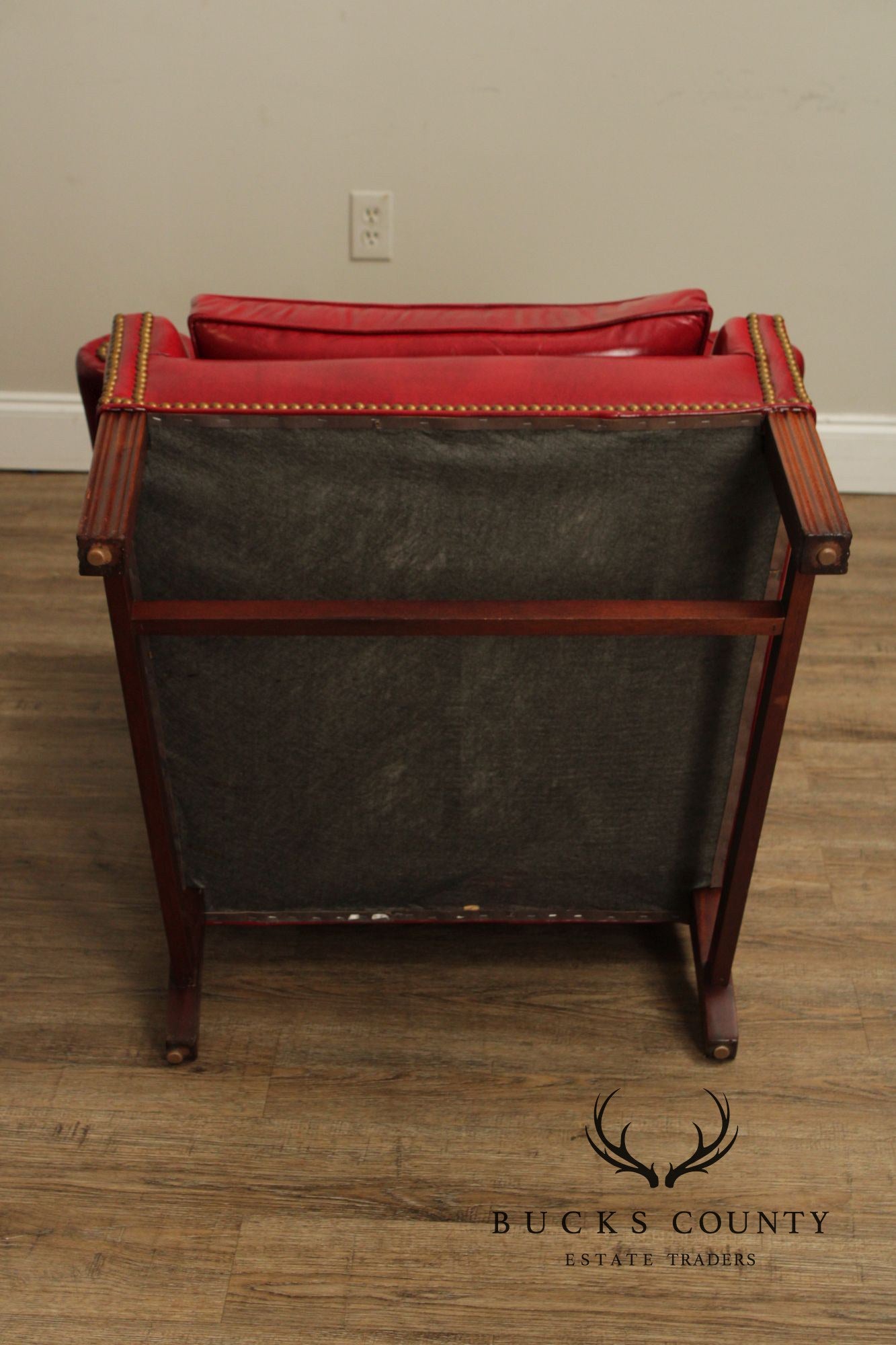 Thomasville Chippendale Style Leather Wing Chair