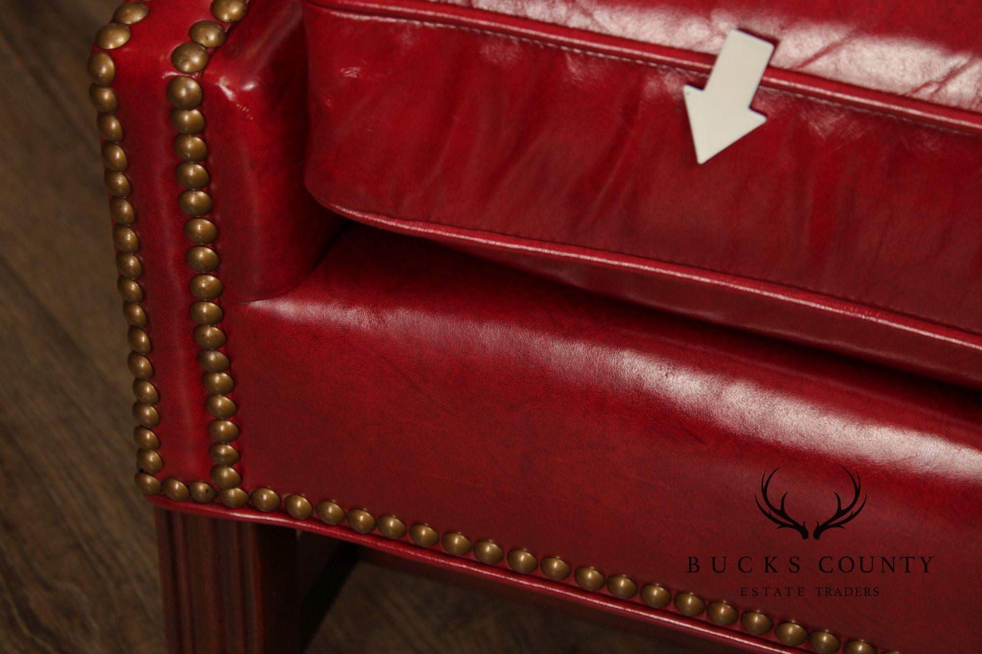 Thomasville Chippendale Style Leather Wing Chair