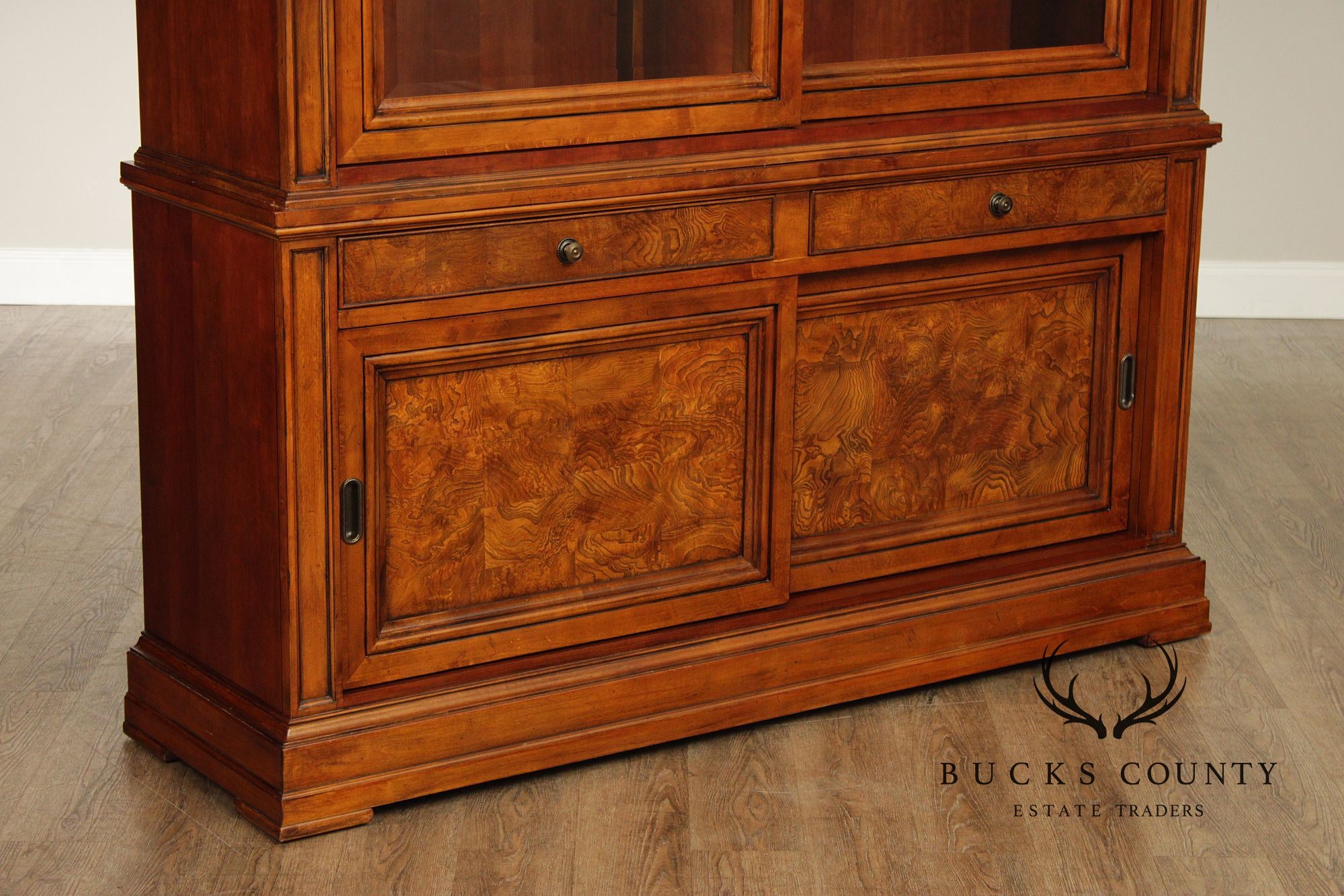 Ethan Allen Louis Philippe Style Burl Wood China Cabinet