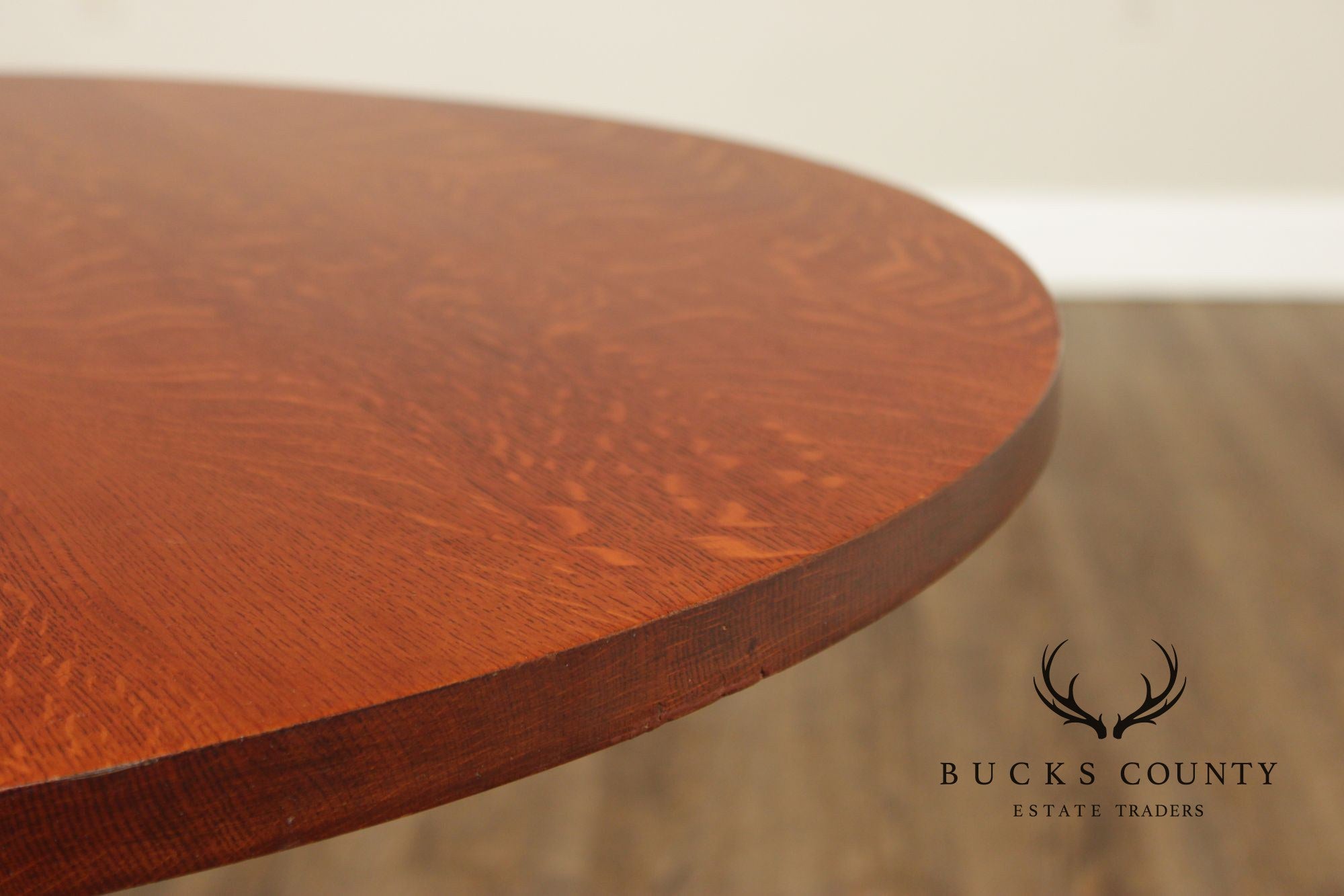 Stickley Mission Collection Round Oak Pedestal Dining Table
