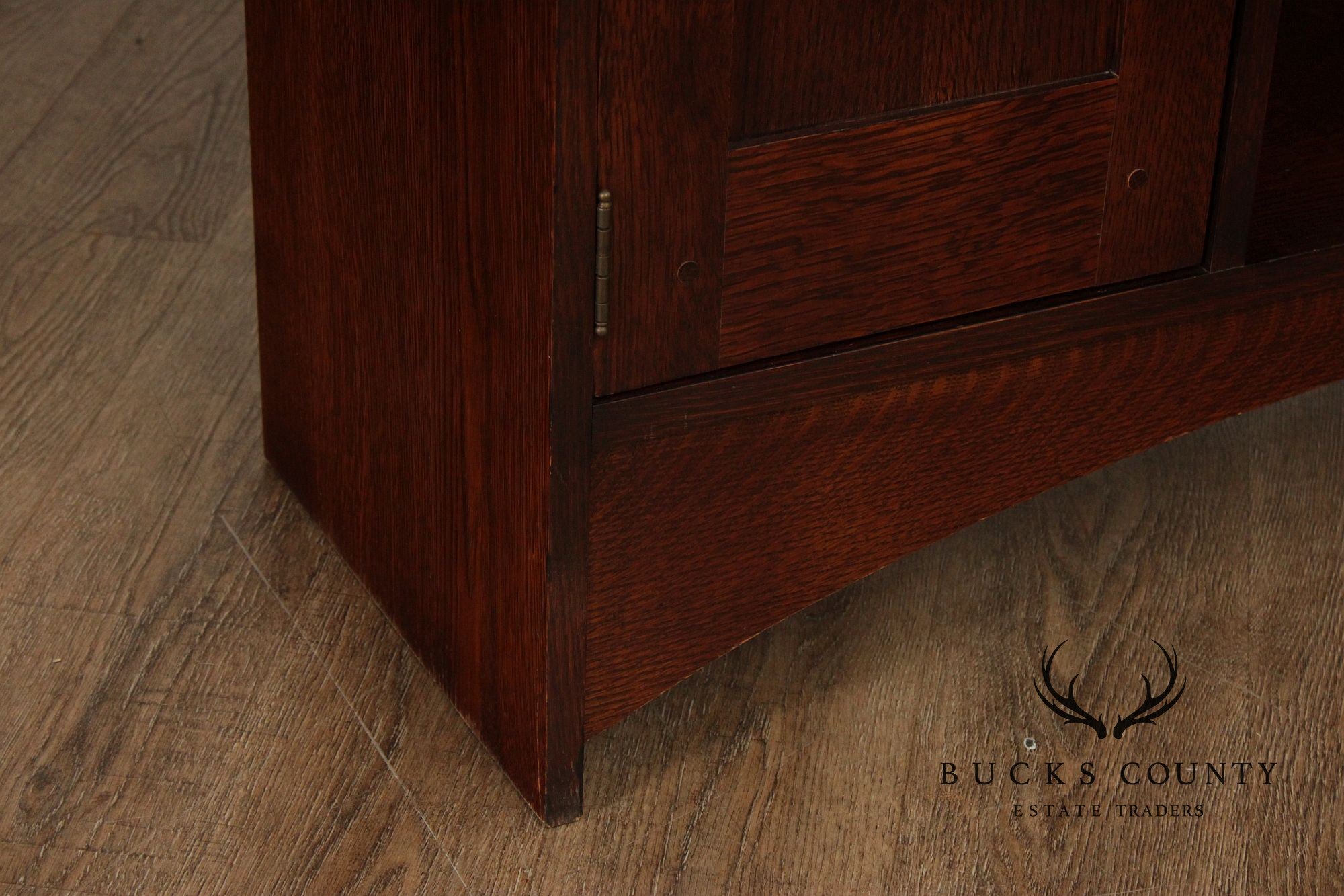 Stickley Harvey Ellis Collection Mission Oak Fall-Front Bookcase With Wood Doors
