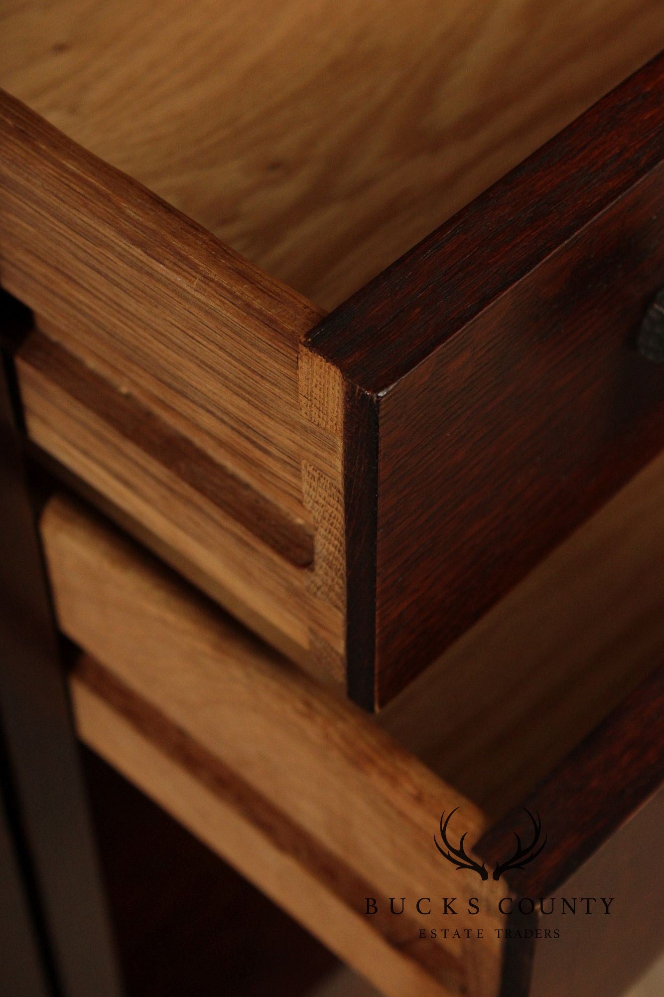 Stickley Harvey Ellis Collection Mission Oak Fall-Front Bookcase With Wood Doors
