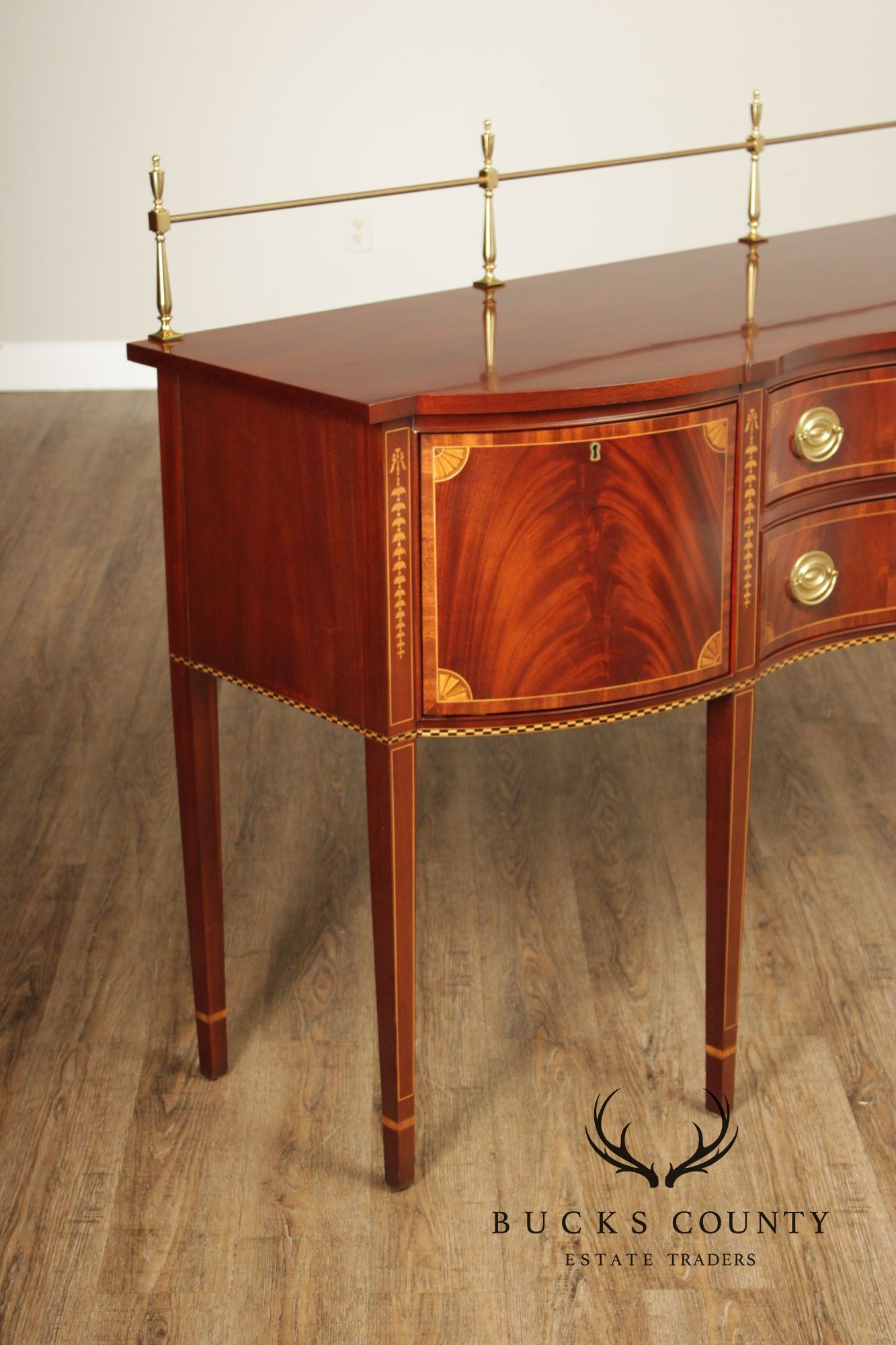 Councill Craftsmen Federal Style Inlaid Flame Mahogany Sideboard