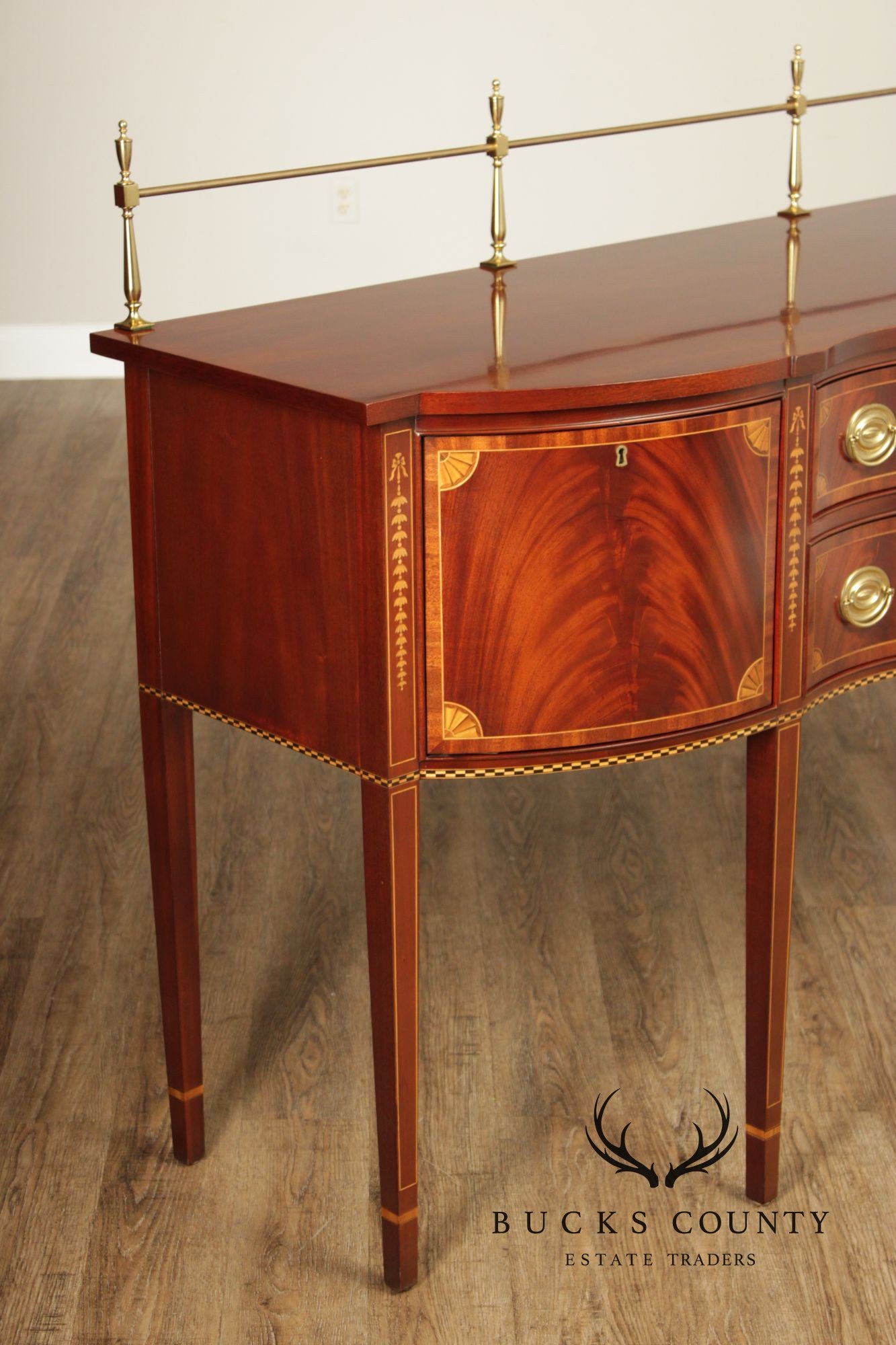 Councill Craftsmen Federal Style Inlaid Flame Mahogany Sideboard
