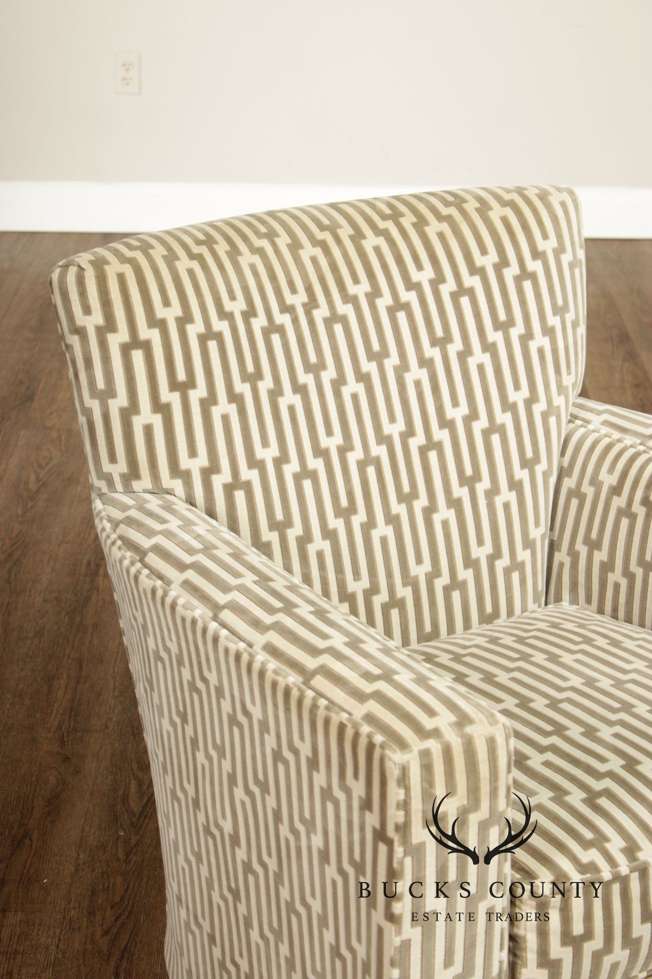 Crate & Barrel Pair of Swivel Lounge Chairs