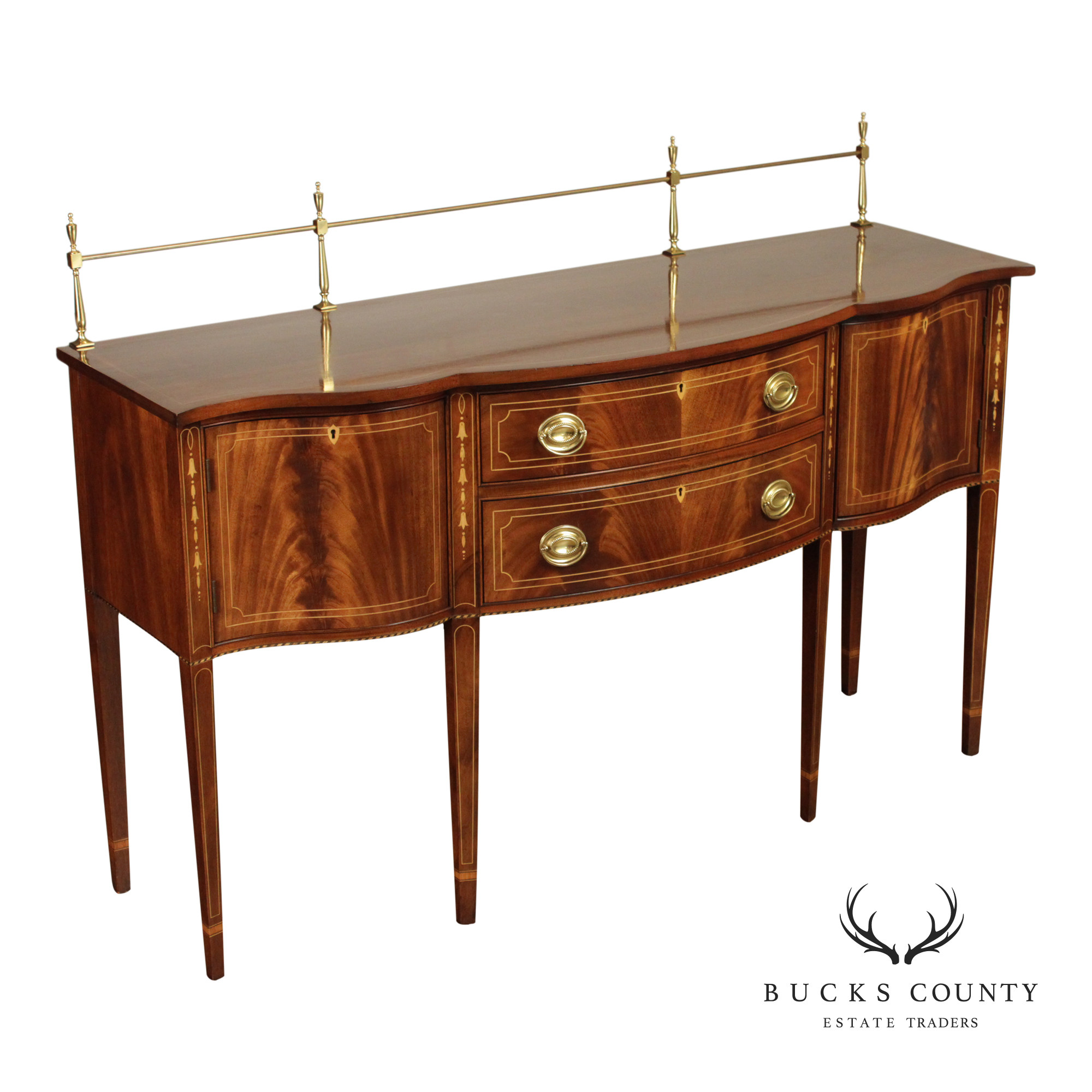 Stickley Federal Style Mahogany Sideboard With Inlay And Brass Gallery