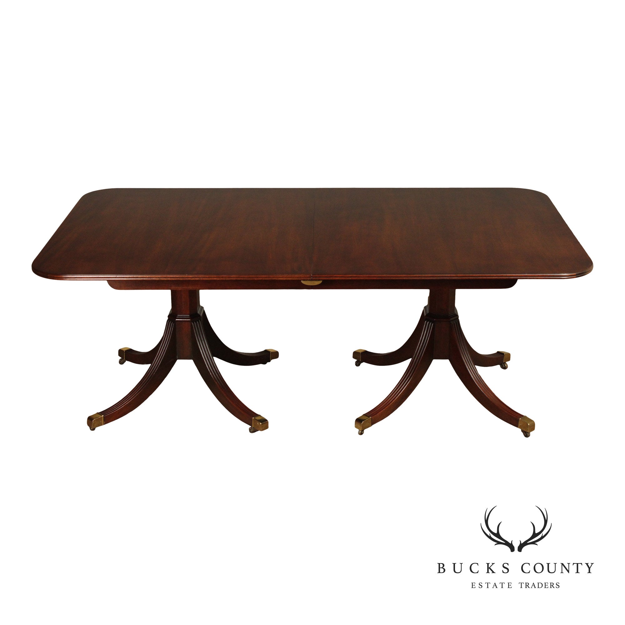 Kindel Federal Style Mahogany Double Pedestal Dining Table