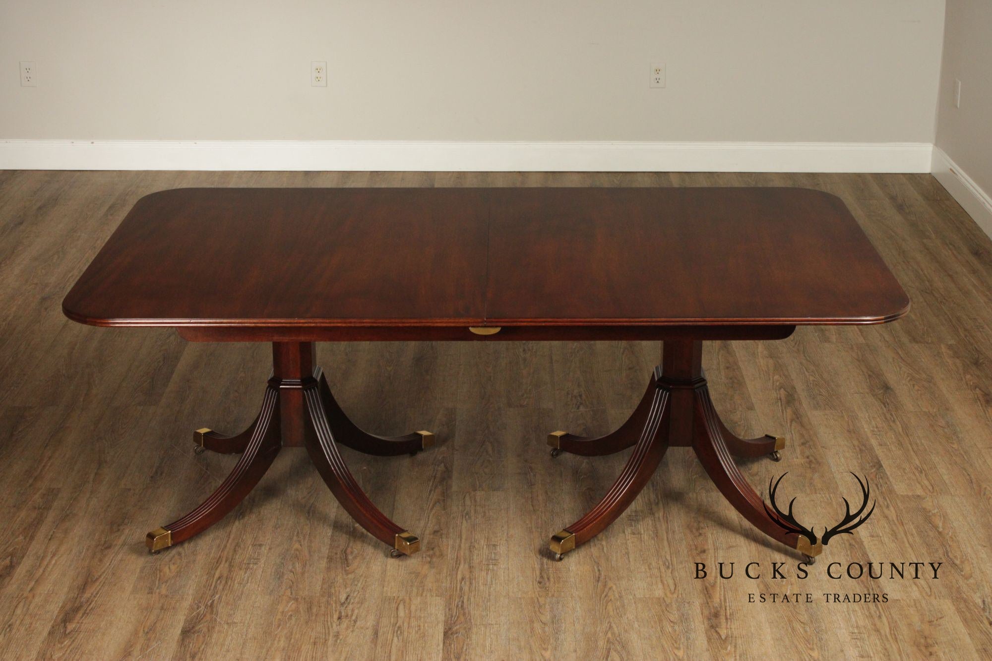 Kindel Federal Style Mahogany Double Pedestal Dining Table