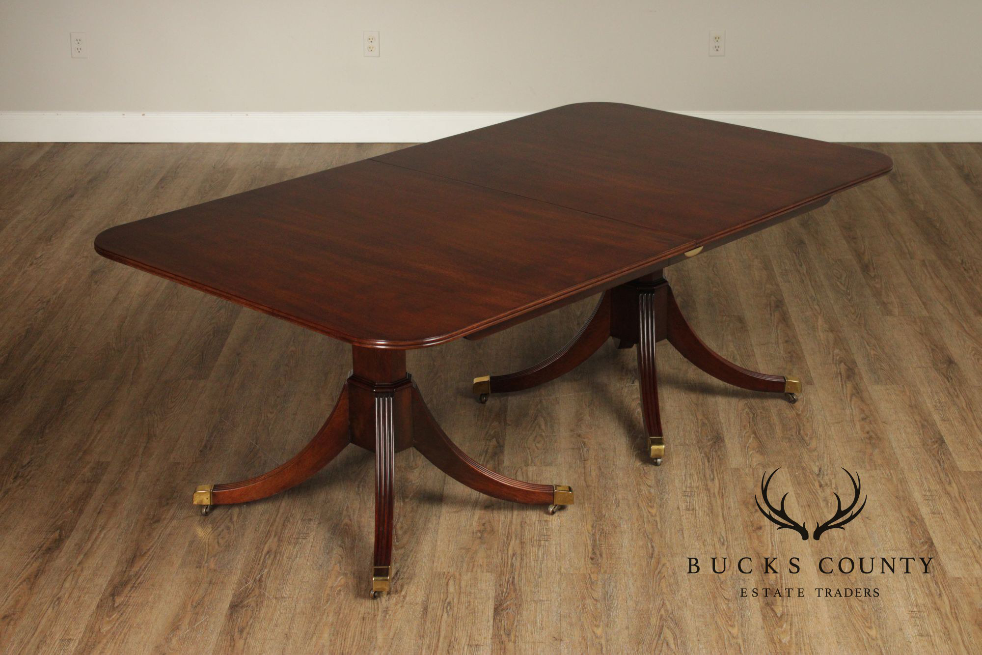 Kindel Federal Style Mahogany Double Pedestal Dining Table