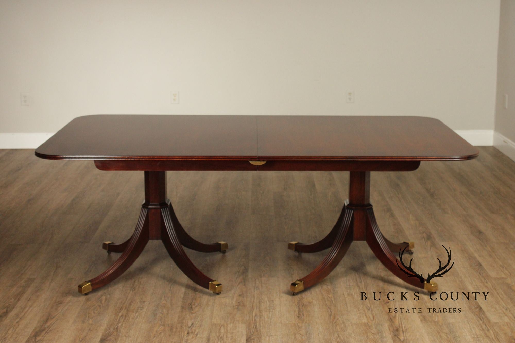 Kindel Federal Style Mahogany Double Pedestal Dining Table