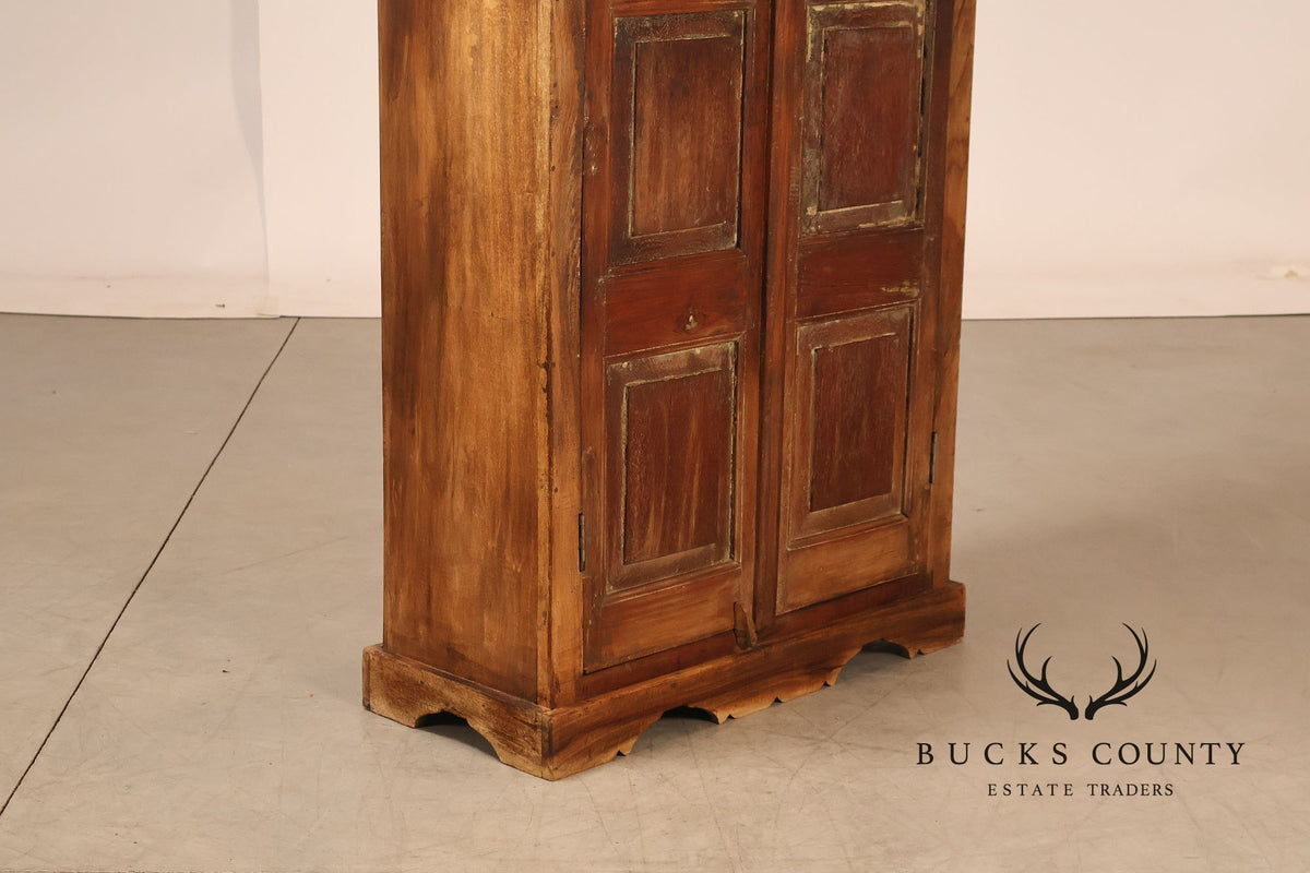Antique Indian Teak and Wrought Iron Cabinet