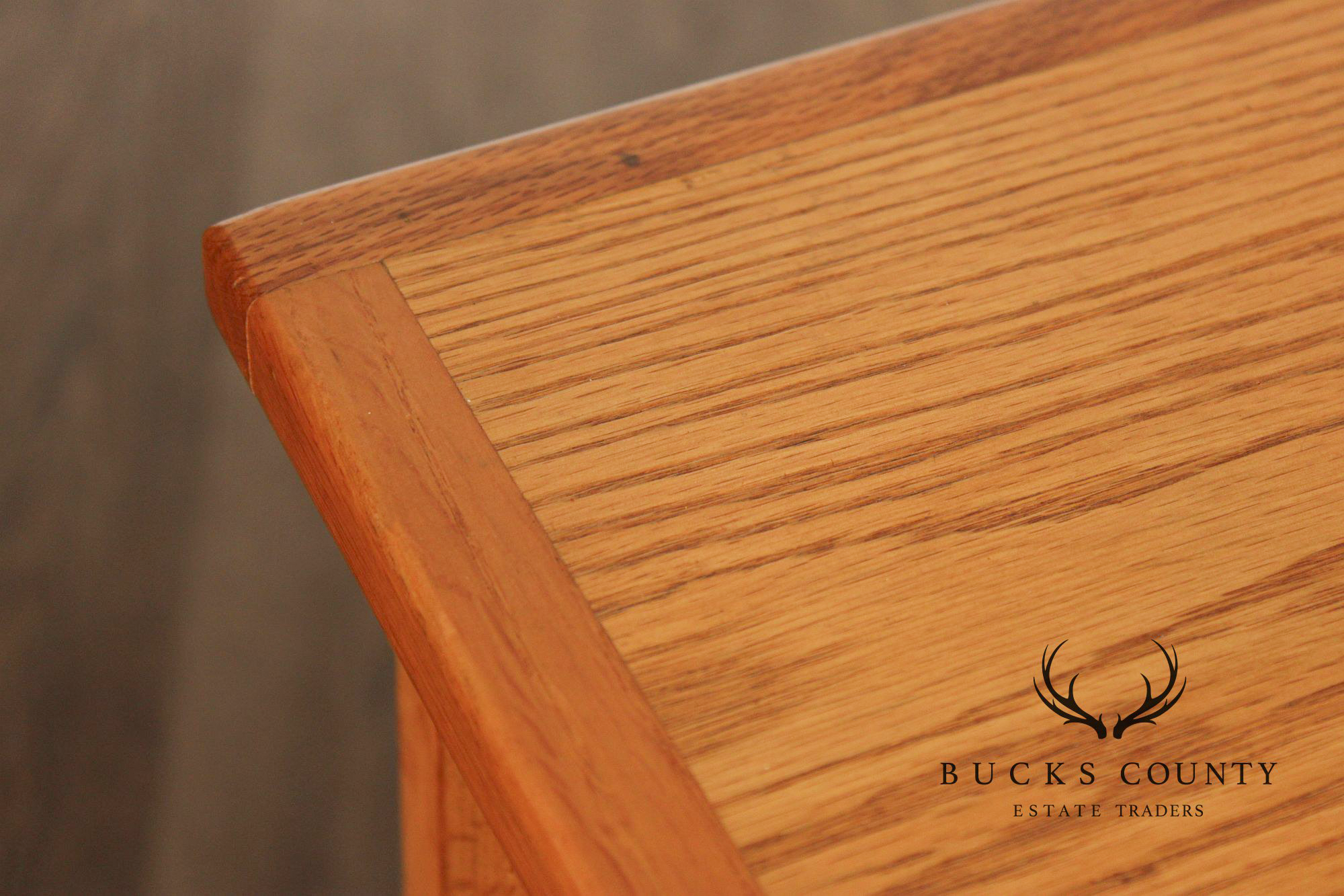 Traditional Custom Oak Executive Pedestal Desk