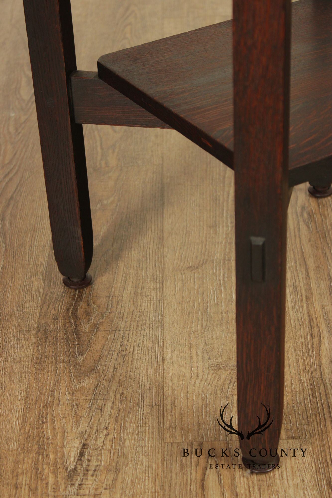 Stickley Brothers Antique Mission Oak Round Lamp Table
