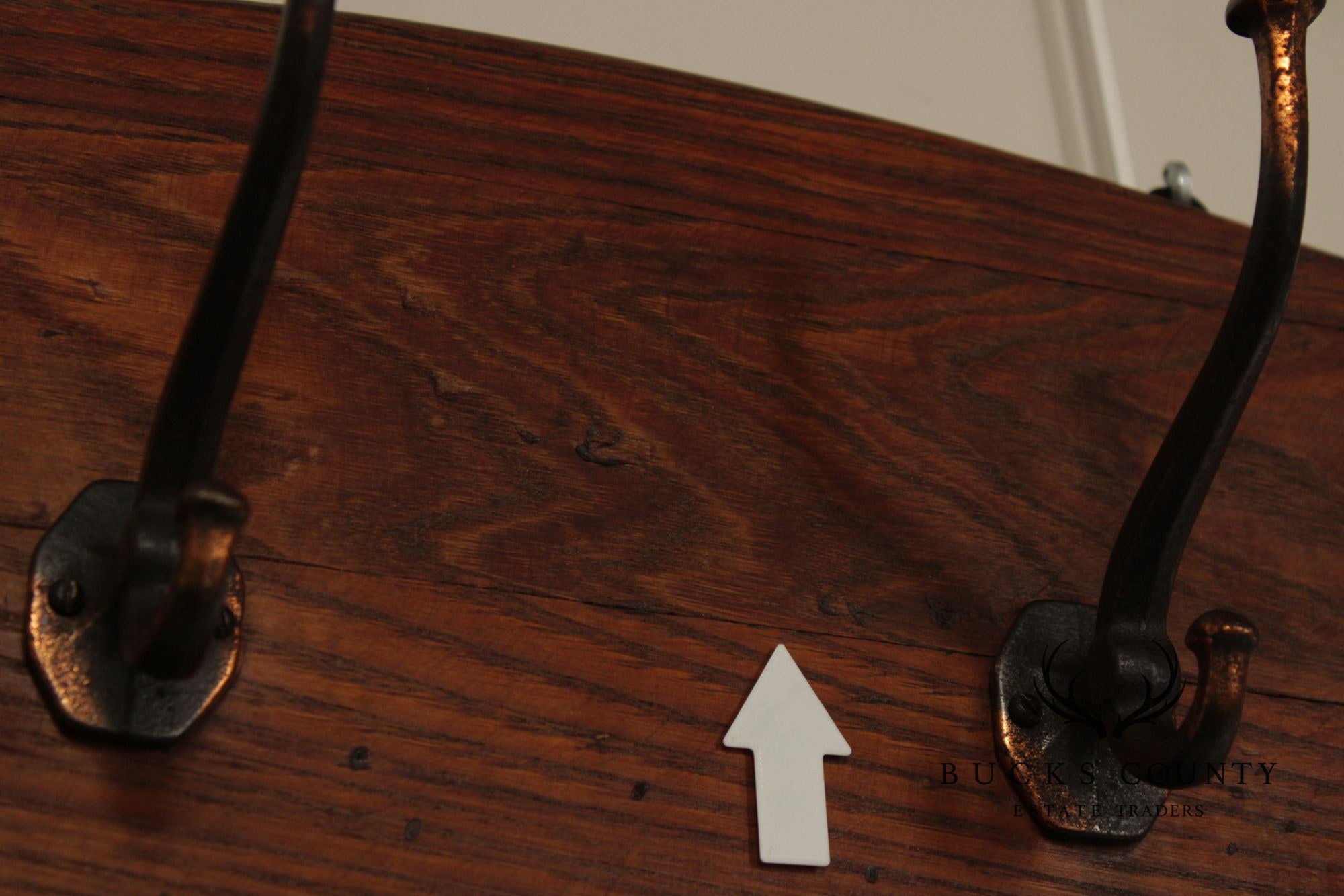 Antique Oak Wall-Mounted Coat Rack