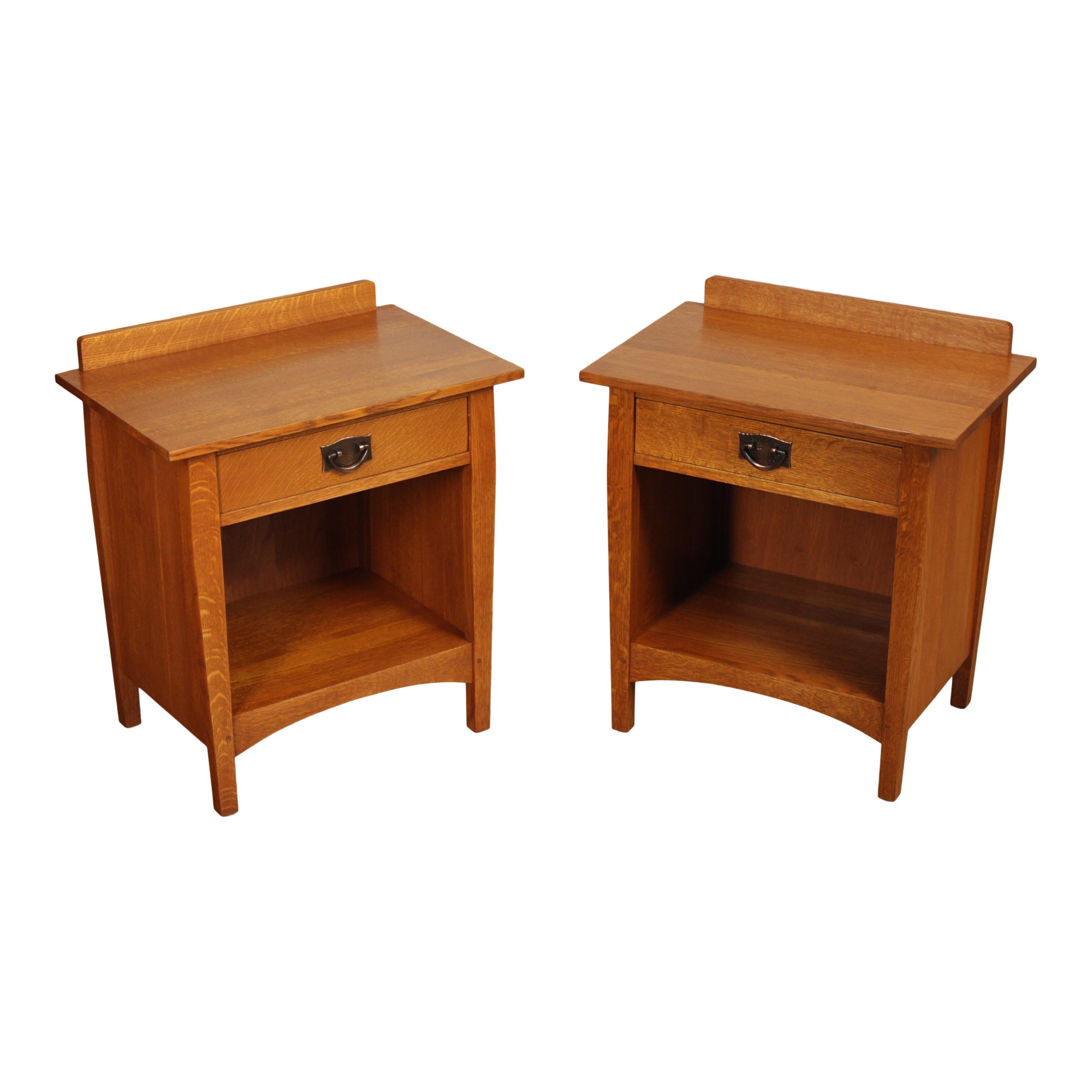 Stickley Mission Collection Pair Of Oak Open Nightstands