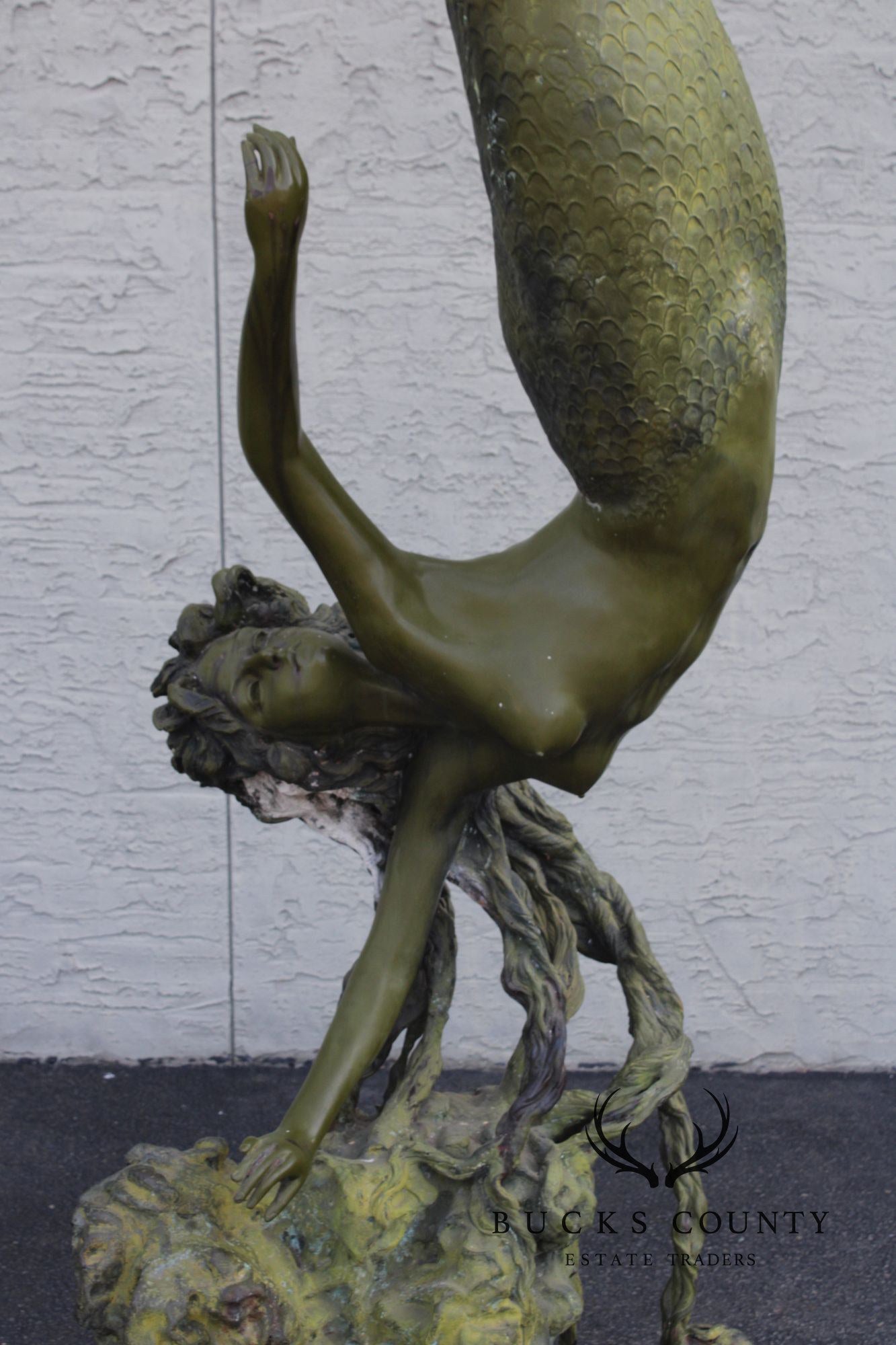 Art d' Frans Monumental Bronze Mermaid Garden Statue