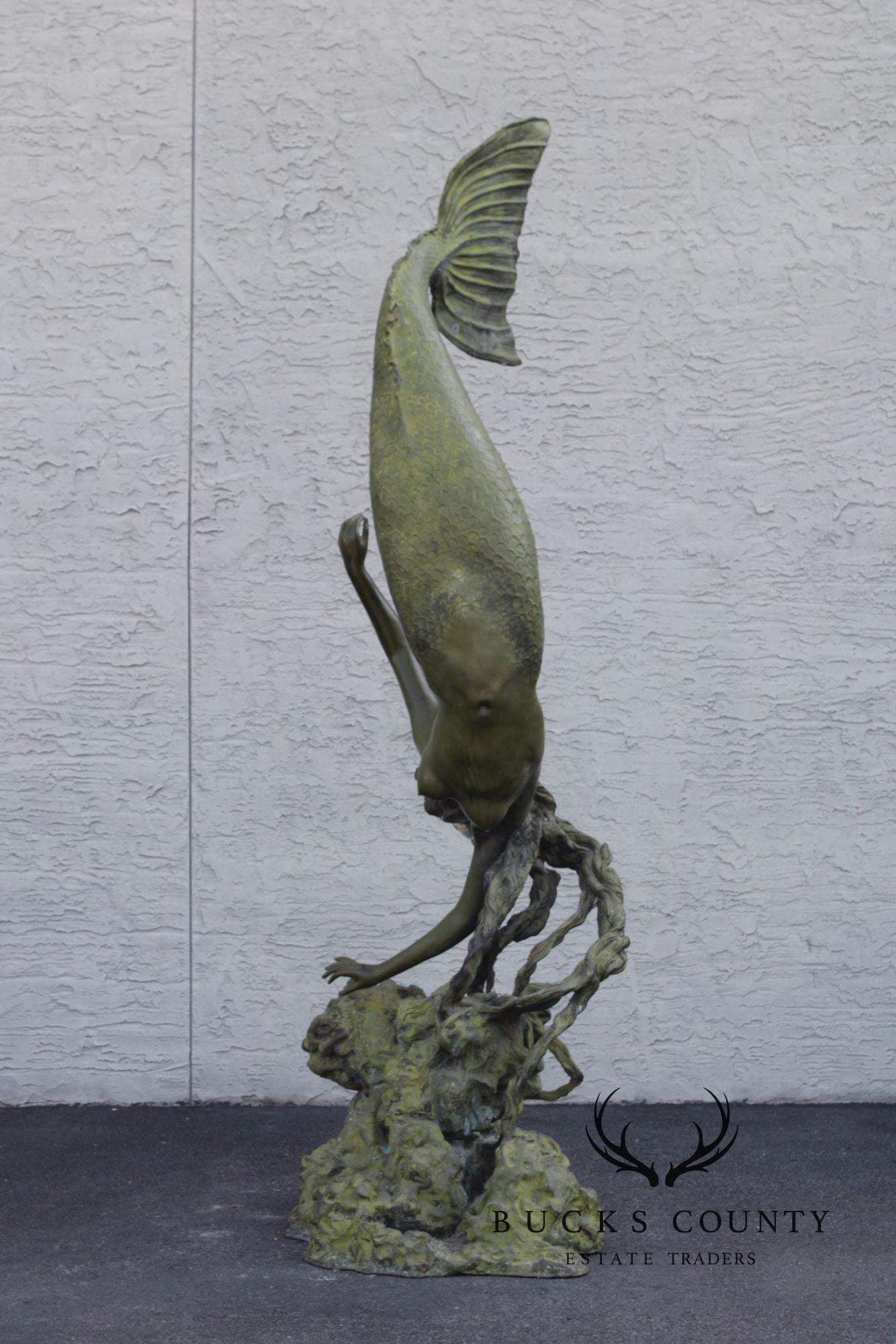 Art d' Frans Monumental Bronze Mermaid Garden Statue