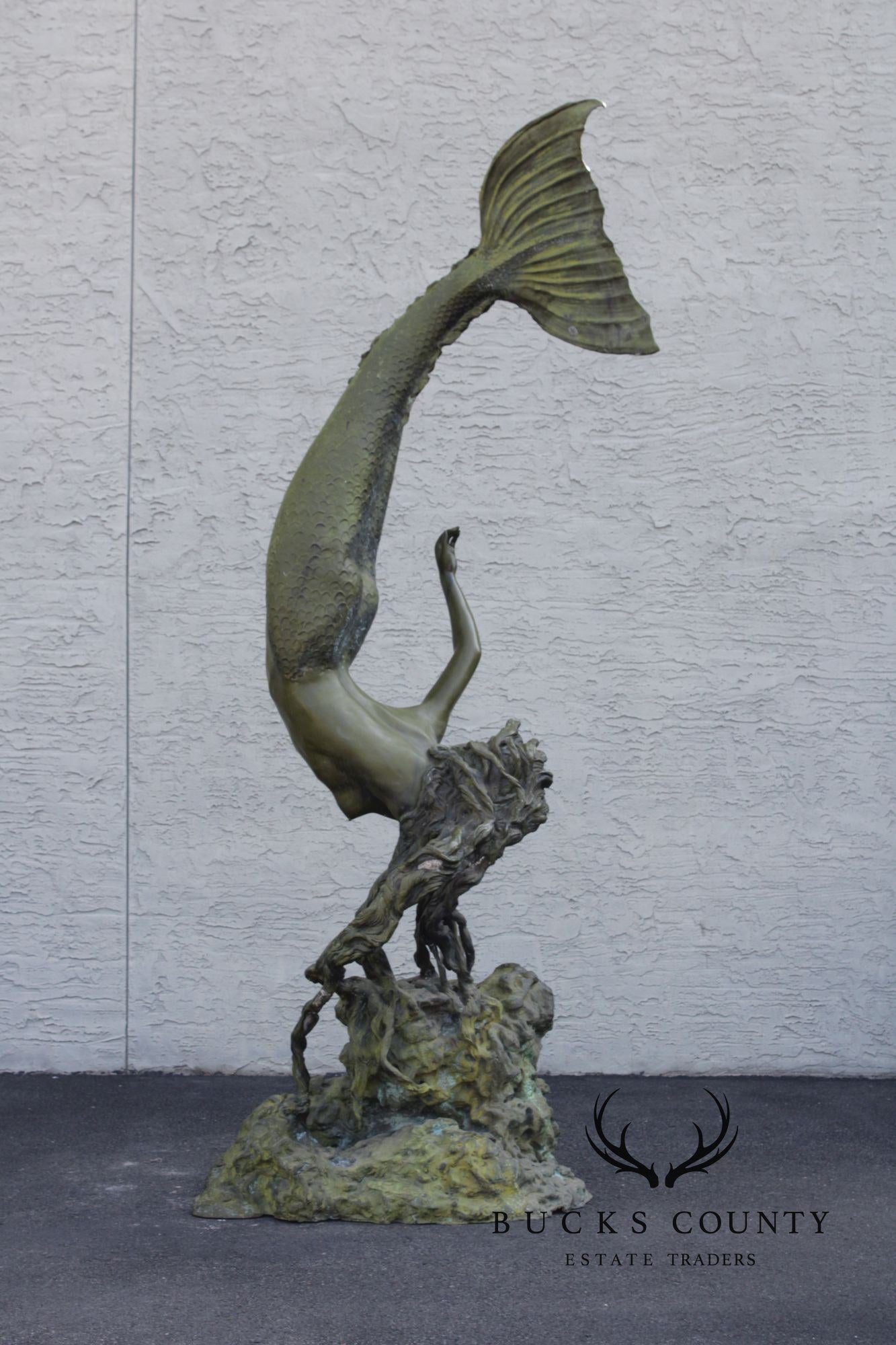 Art d' Frans Monumental Bronze Mermaid Garden Statue