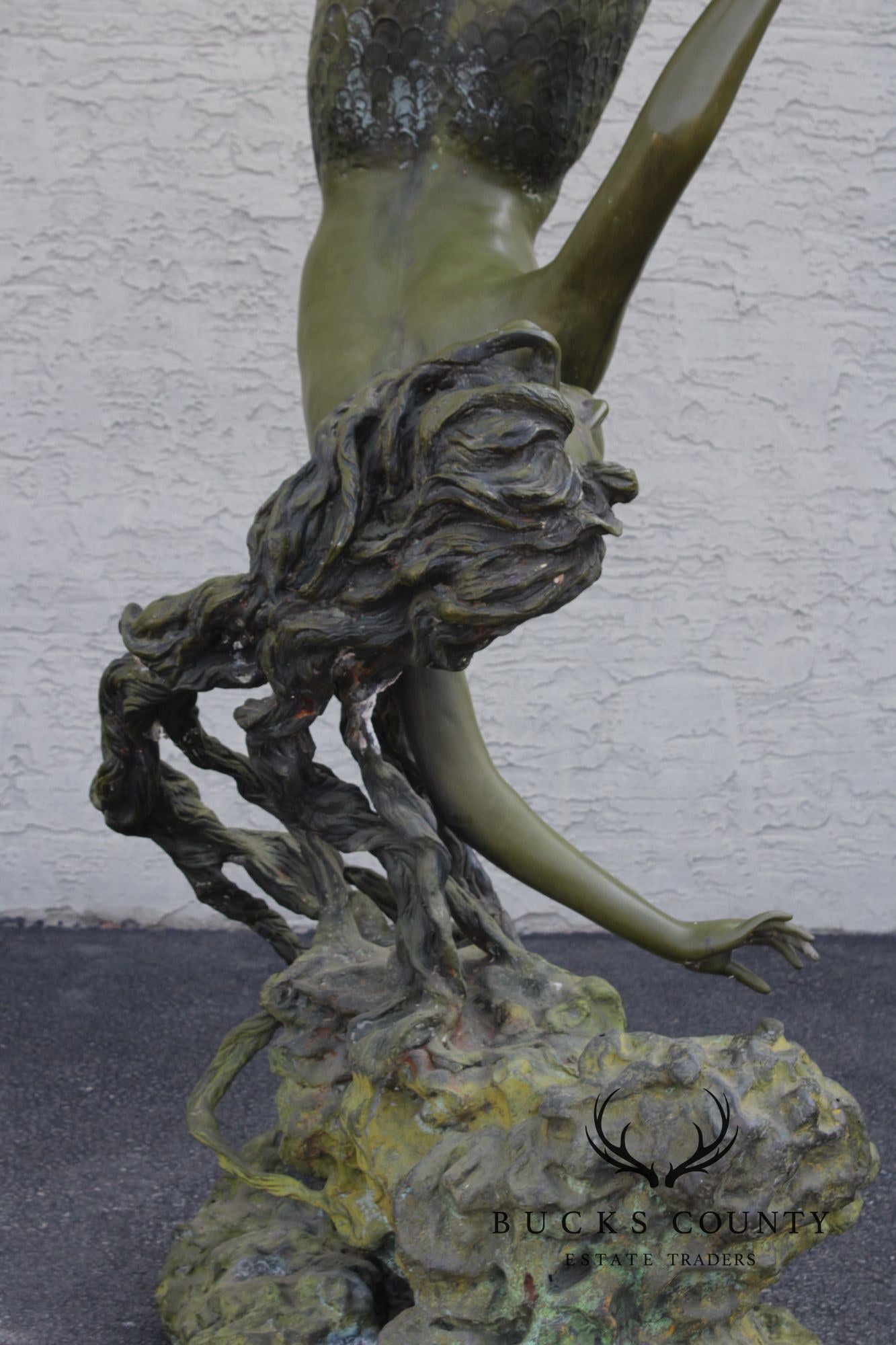 Art d' Frans Monumental Bronze Mermaid Garden Statue