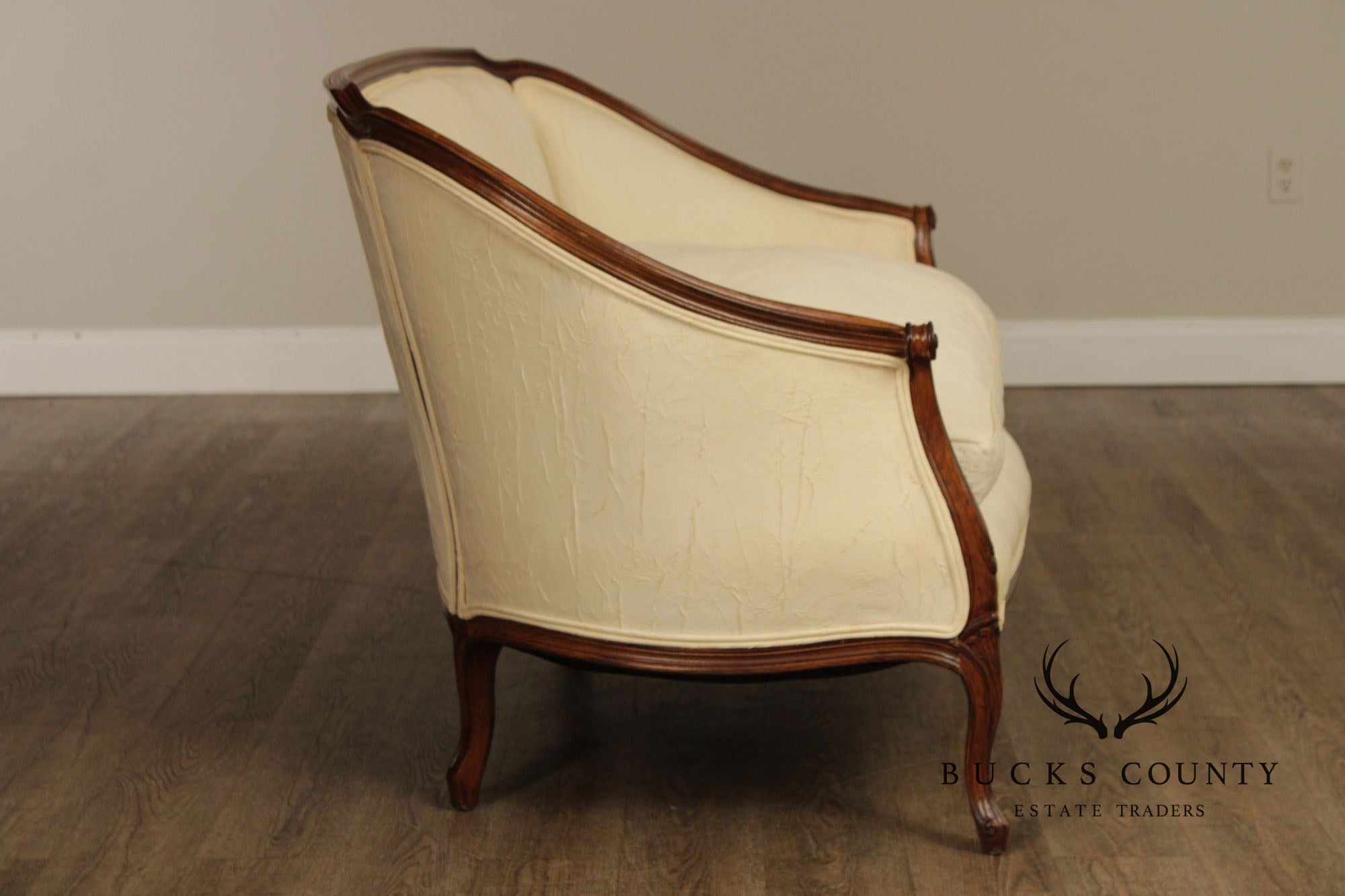 French Louis XV Style Pair Of Carved Frame Loveseat Settees