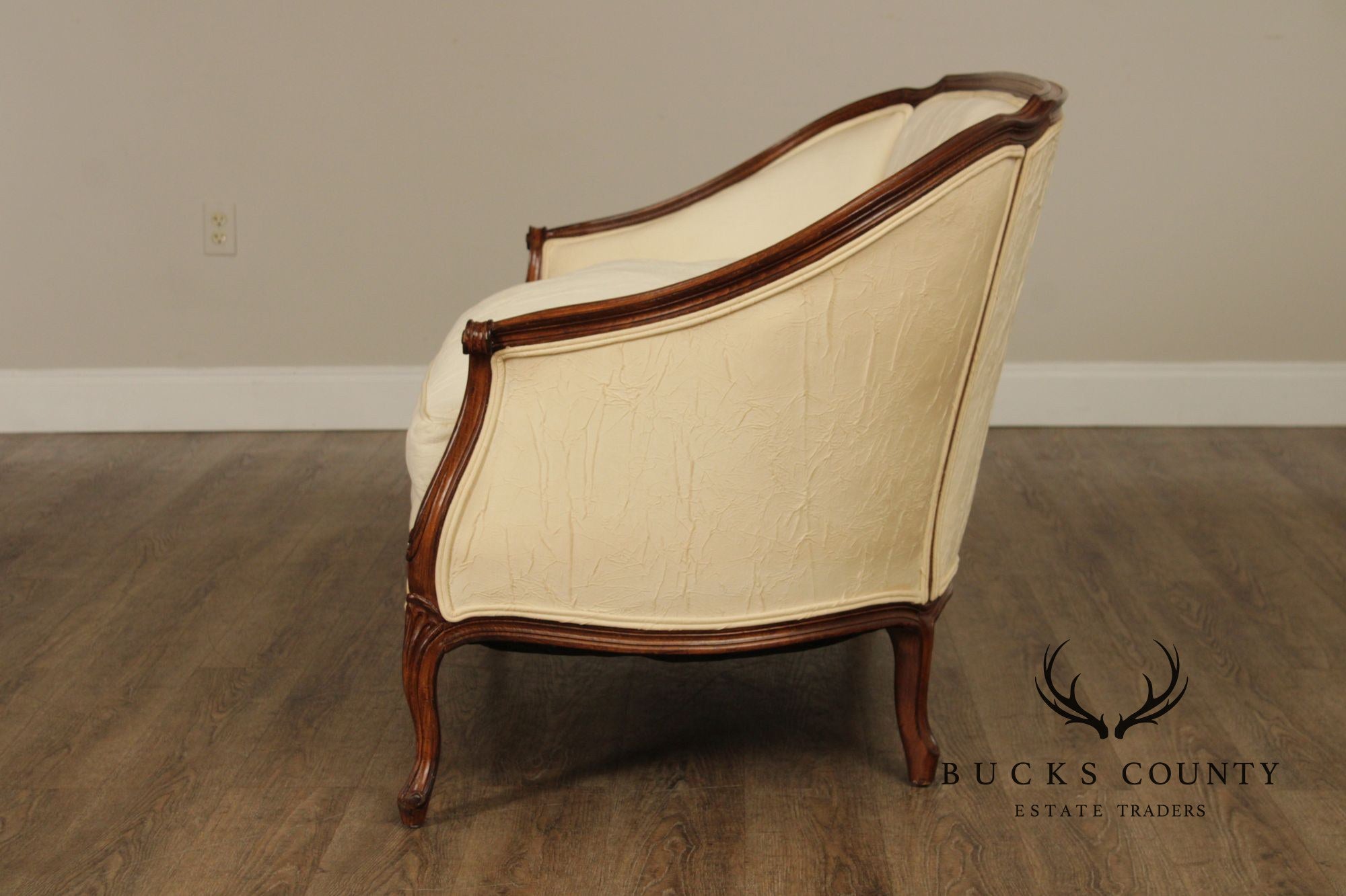 French Louis XV Style Pair Of Carved Frame Loveseat Settees