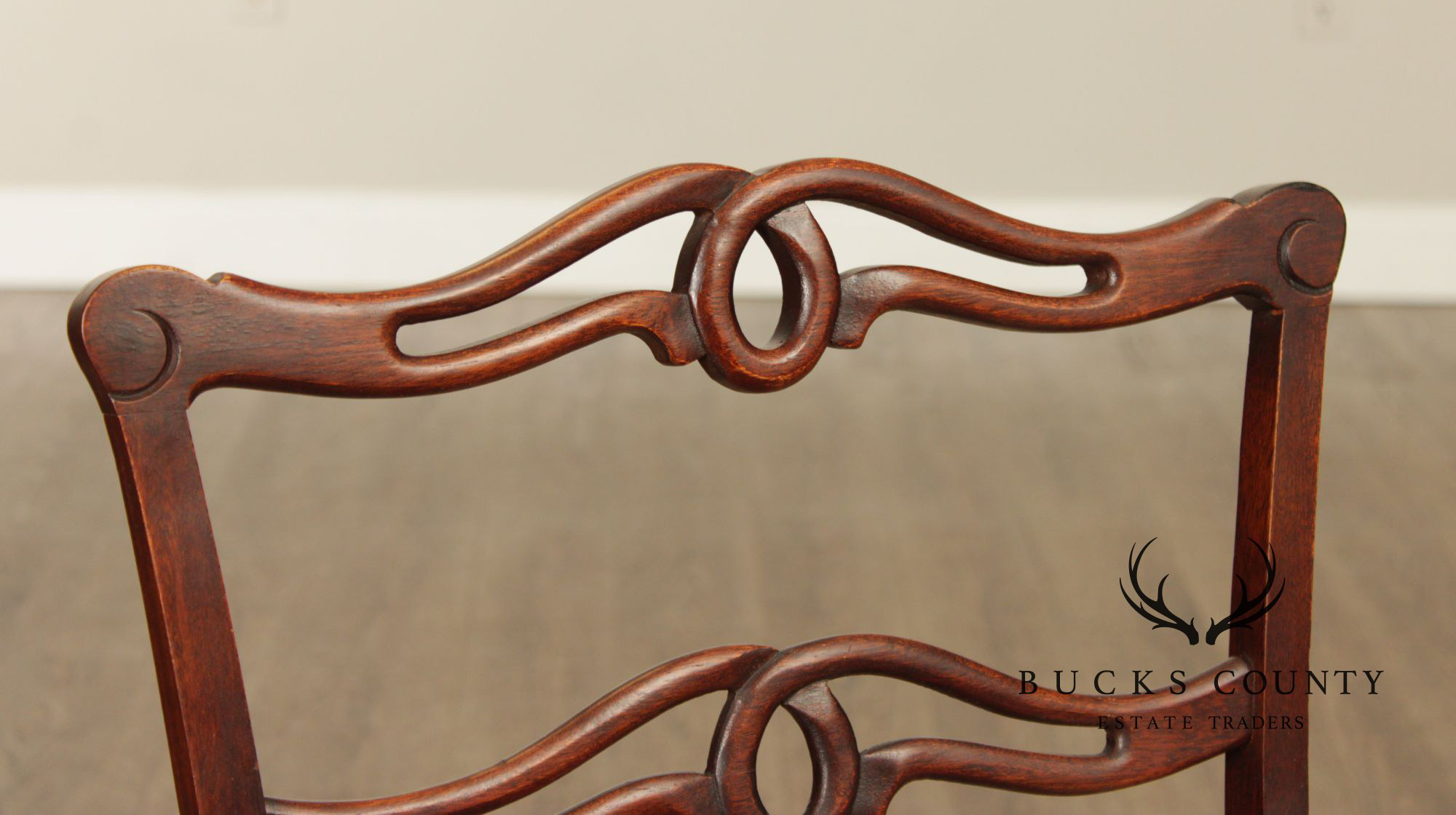 1940's Georgian Style Mahogany Ribbon Back Armchair