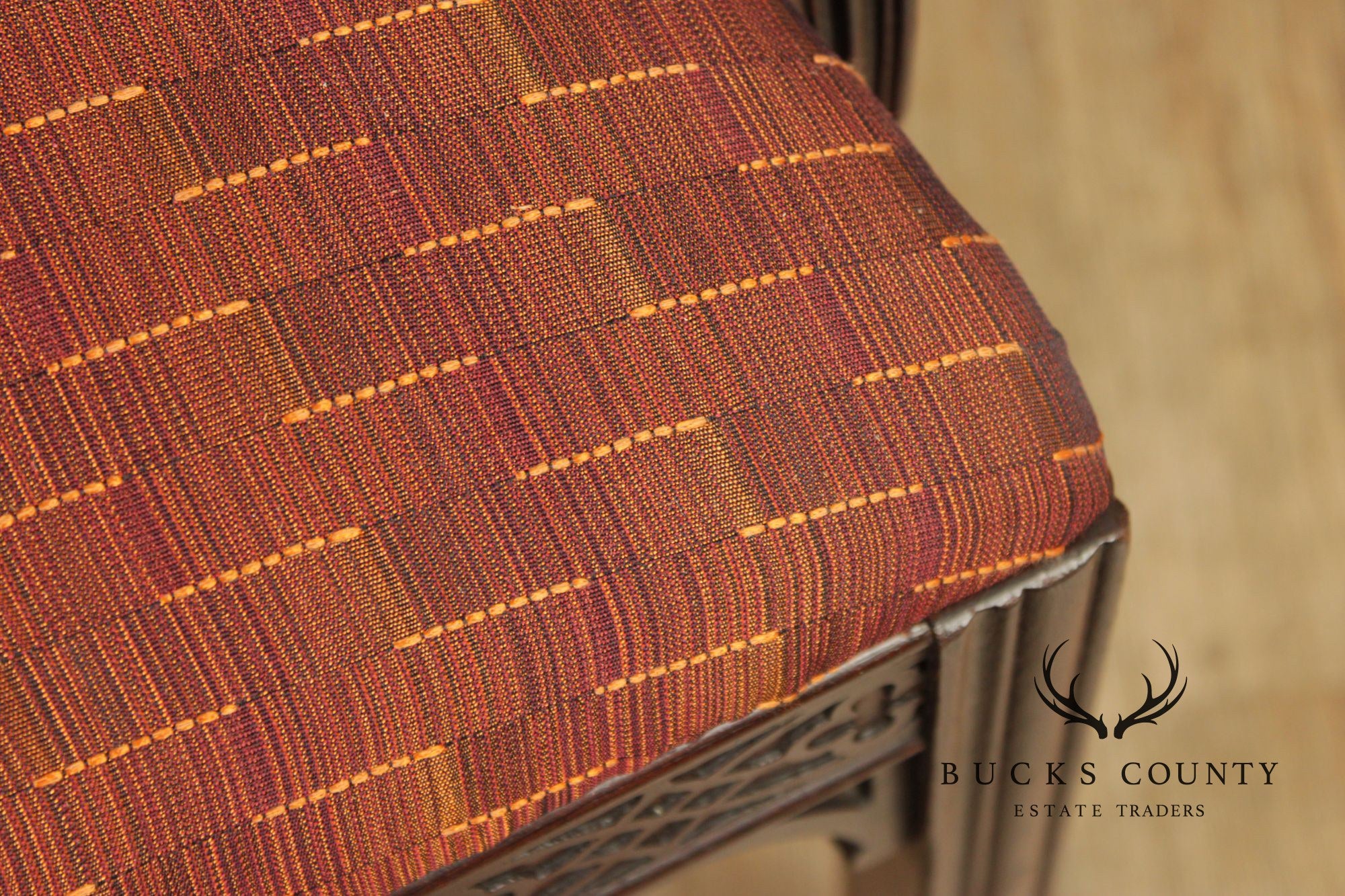 1940's Georgian Style Mahogany Ribbon Back Armchair