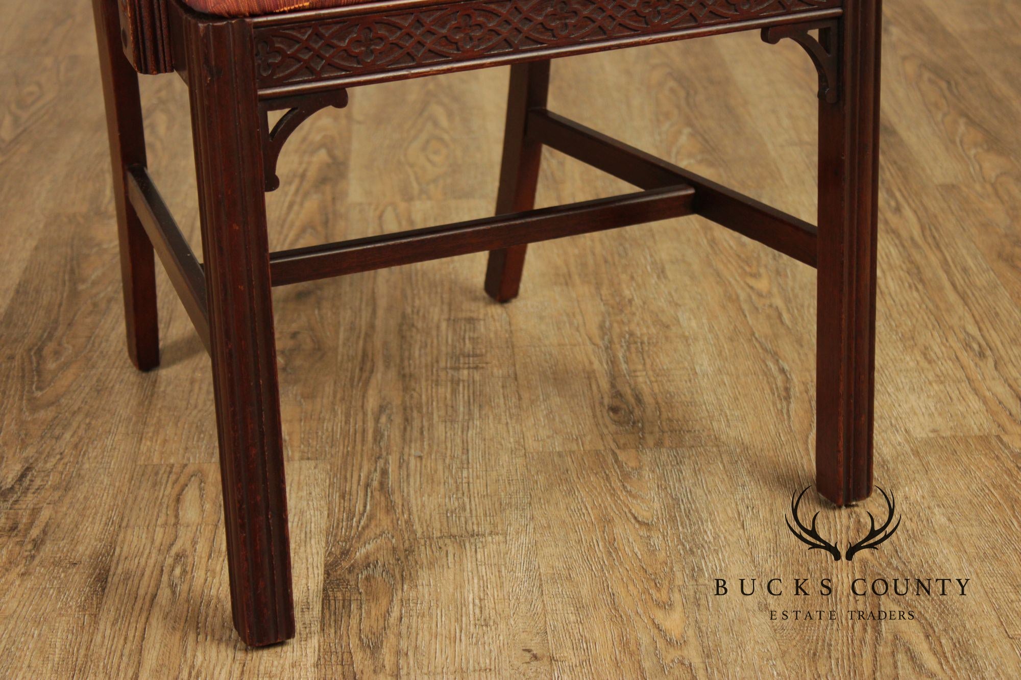1940's Georgian Style Mahogany Ribbon Back Armchair