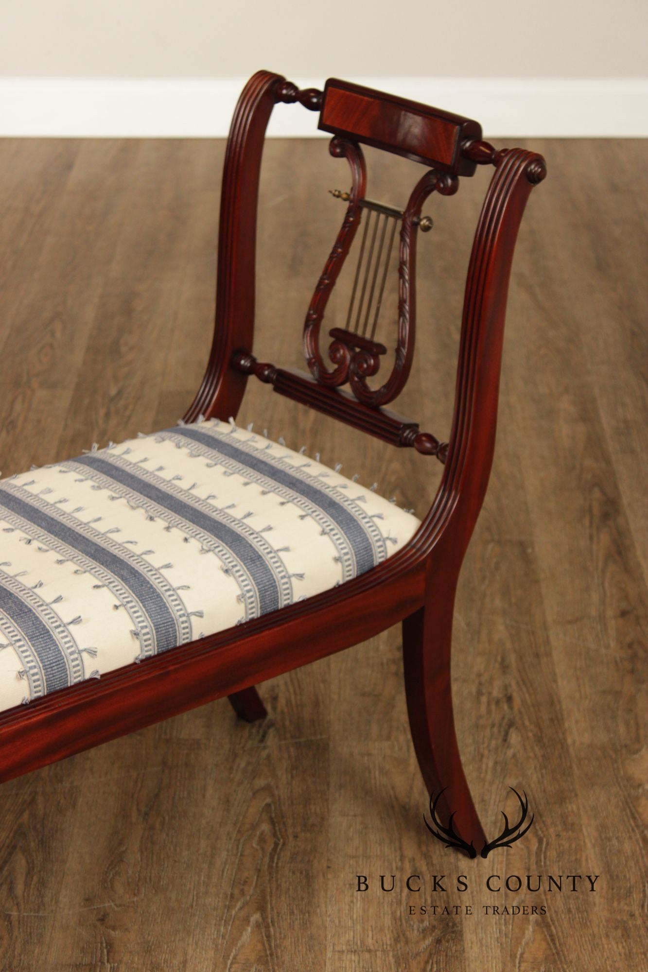 Regency Style Mahogany Harp Bench
