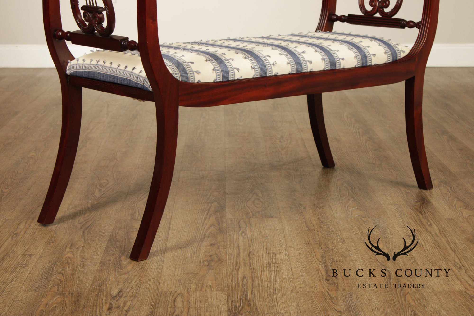 Regency Style Mahogany Harp Bench