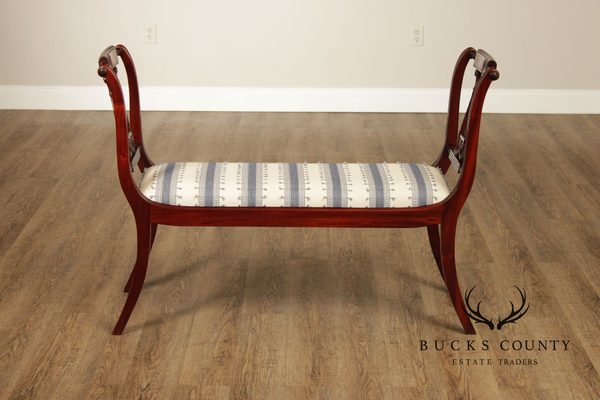 Regency Style Mahogany Harp Bench