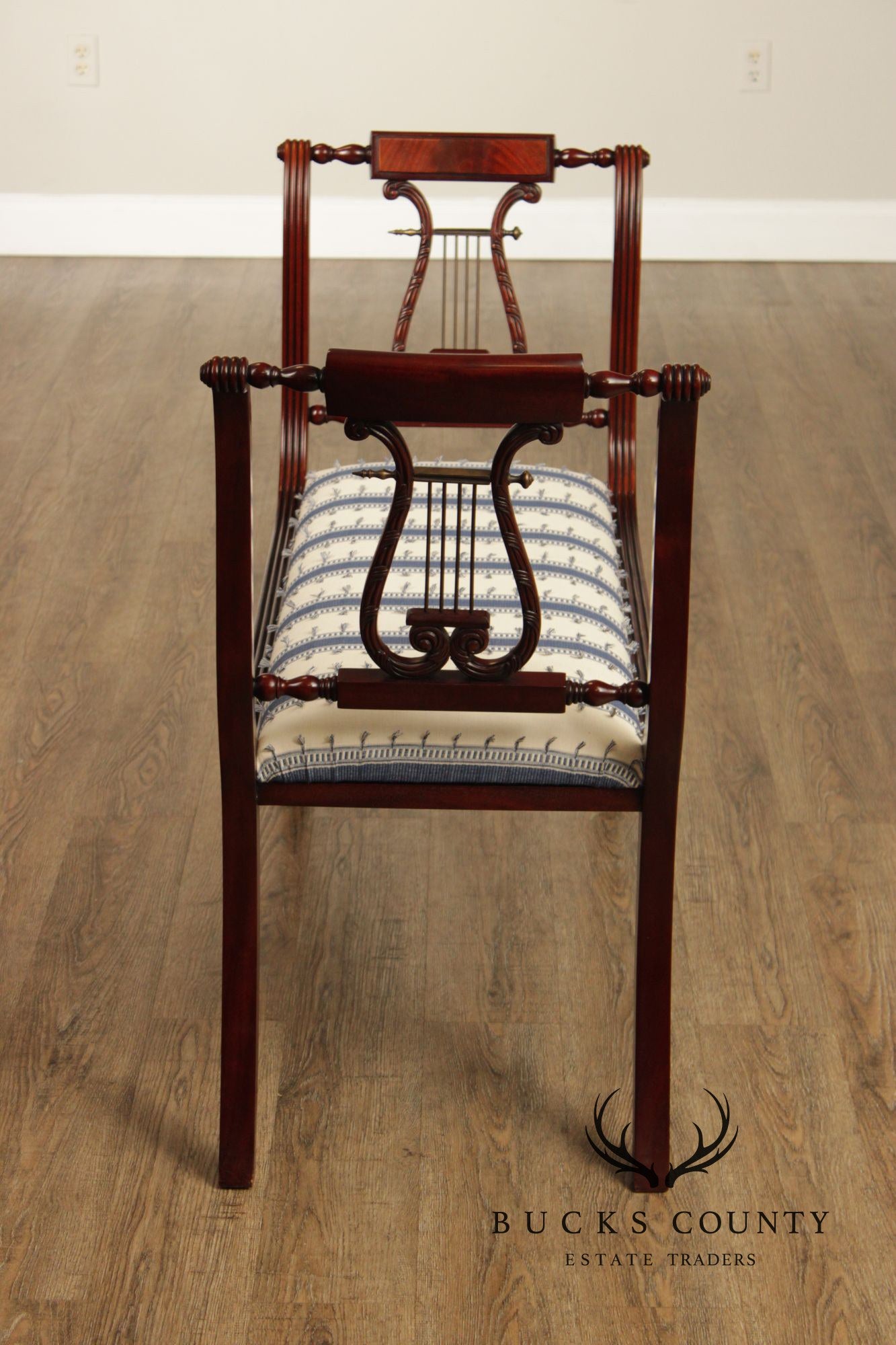 Regency Style Mahogany Harp Bench