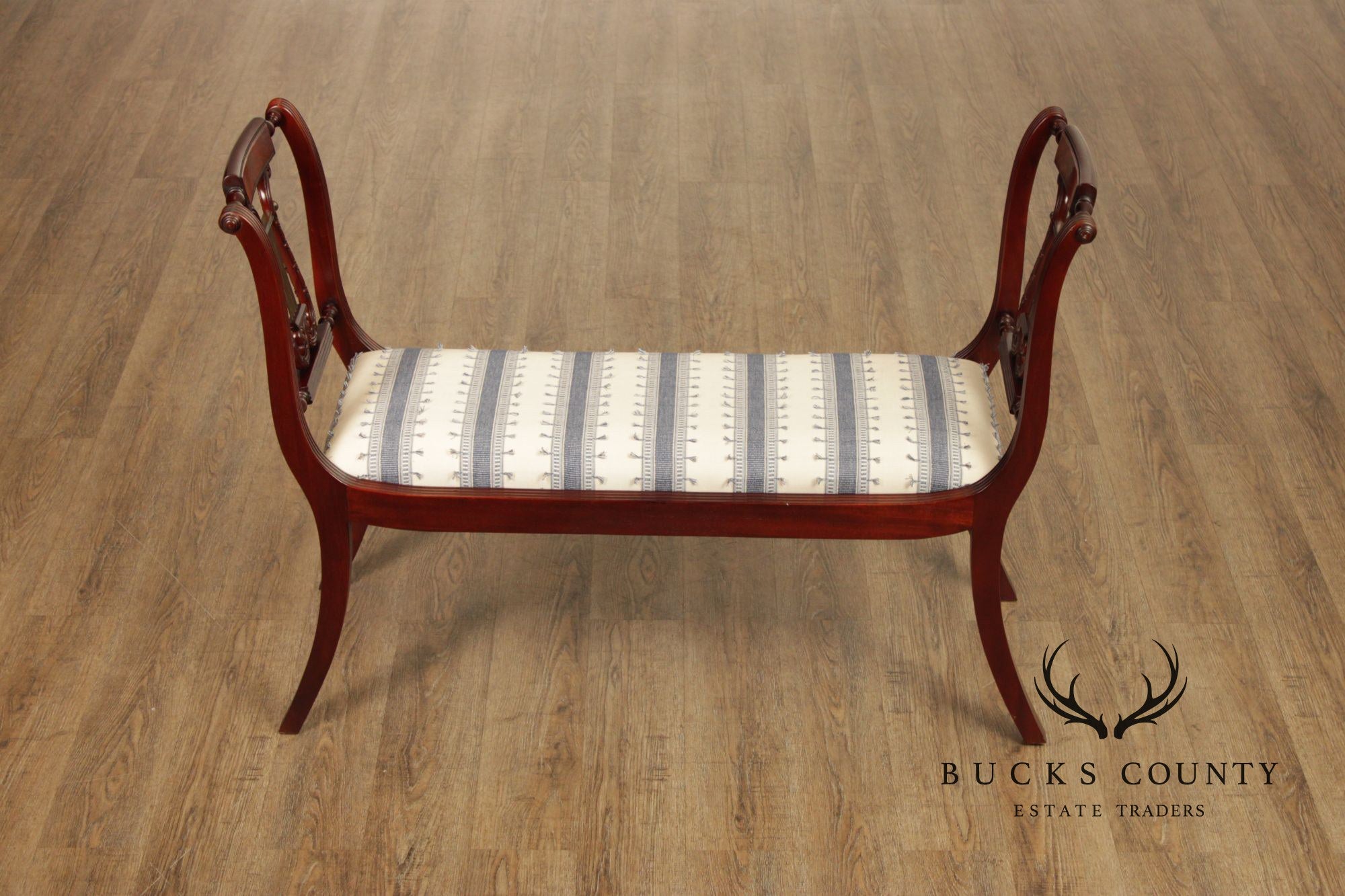 Regency Style Mahogany Harp Bench