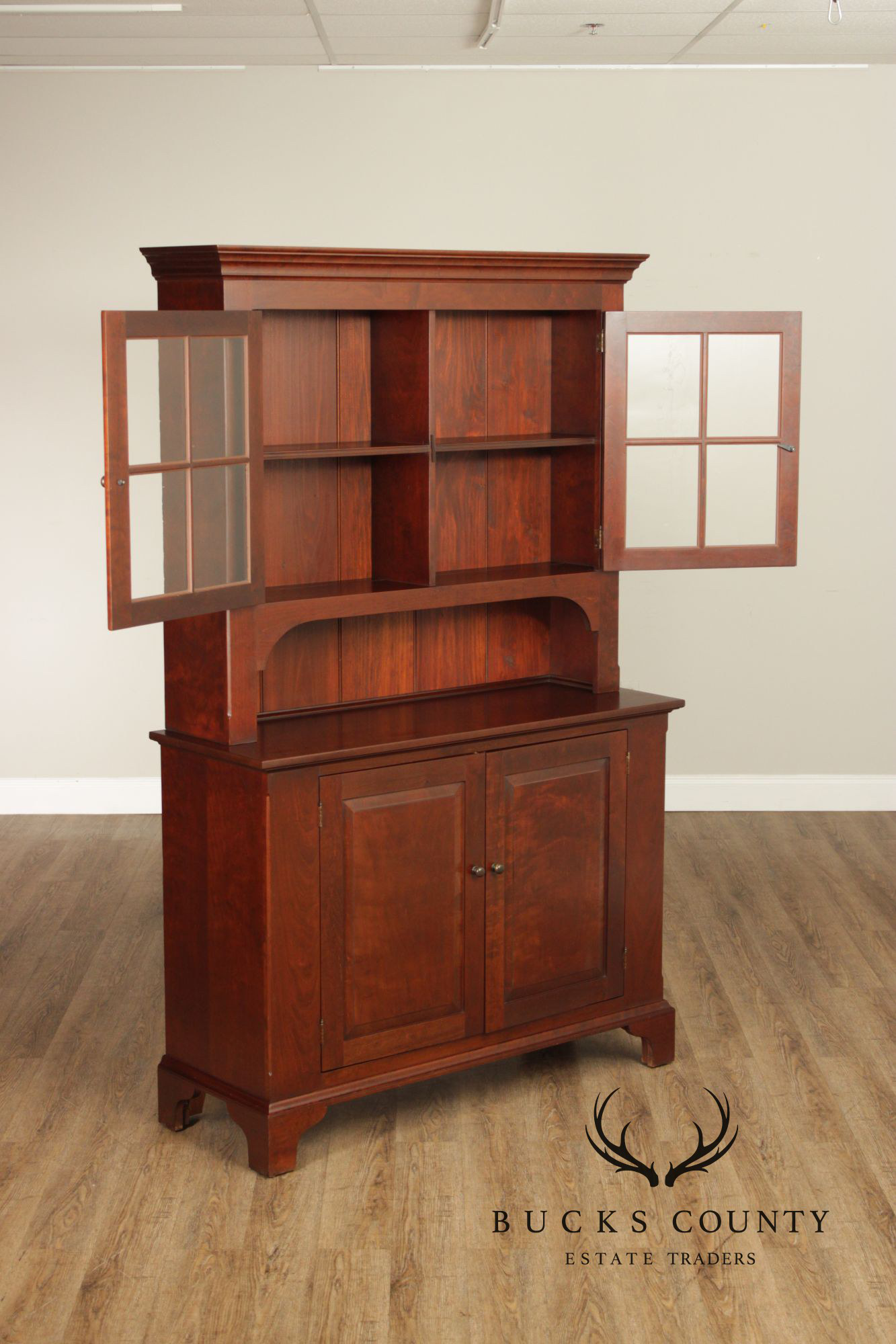 Eldred Wheeler Cherry Step Back China Cabinet