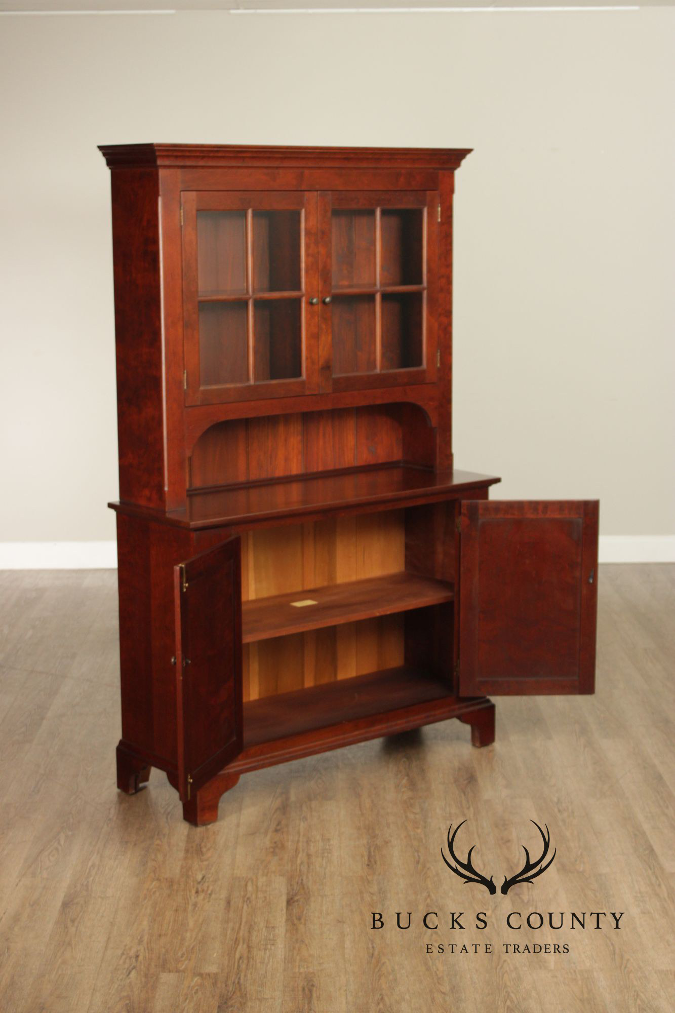 Eldred Wheeler Cherry Step Back China Cabinet
