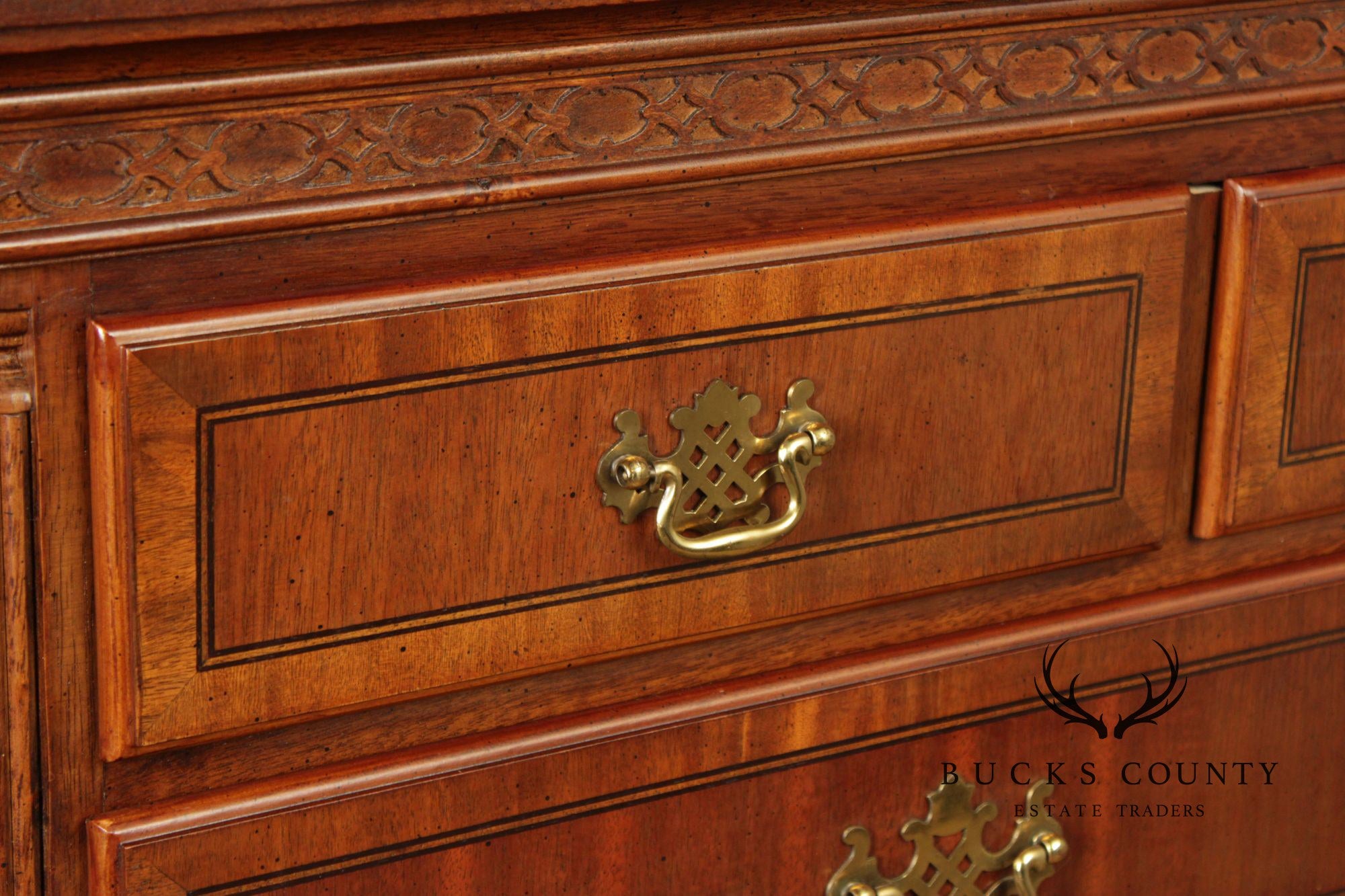Georgian Style Banded Mahogany Tall Dresser