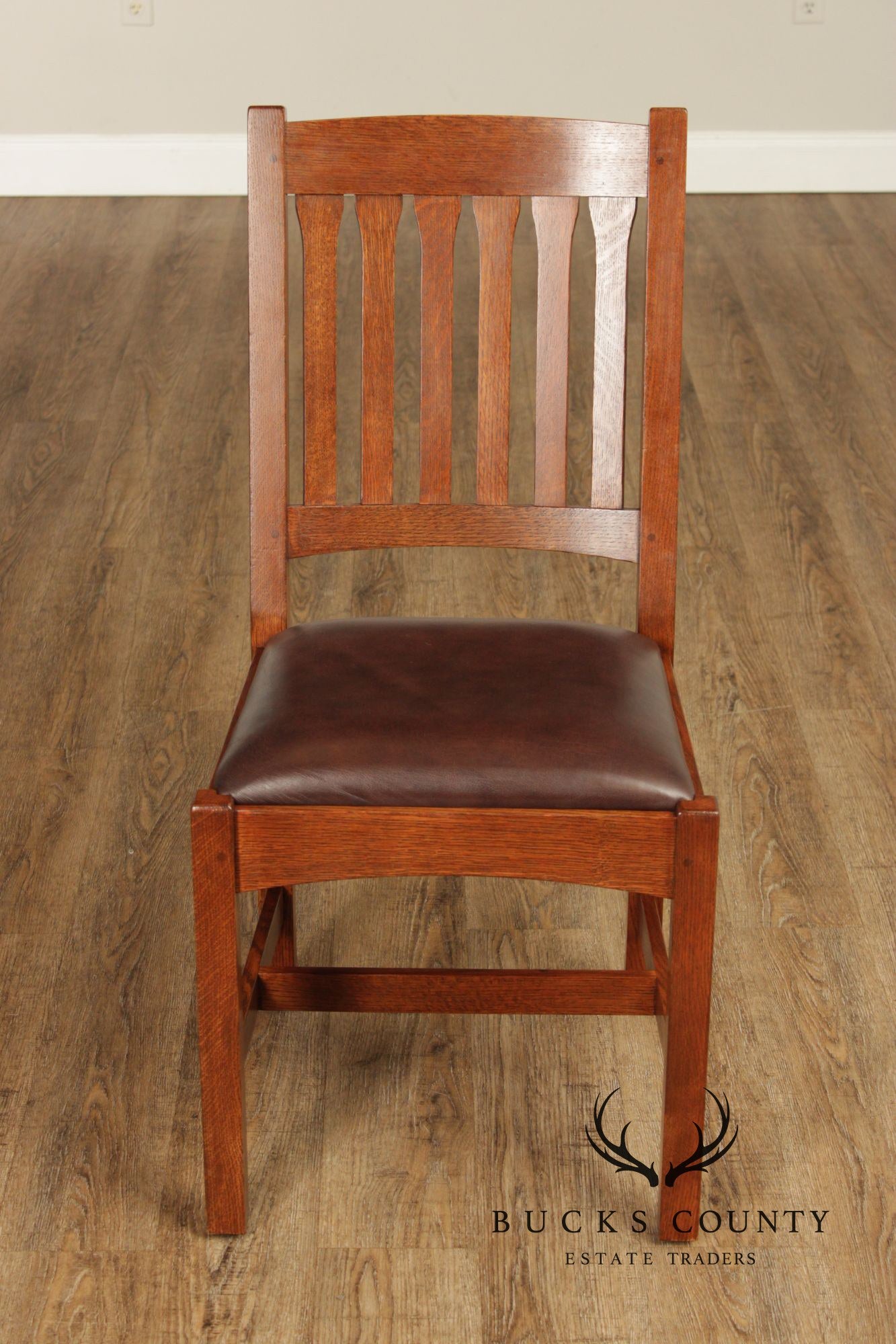 Stickley Mission Collection Set Of Four Cottage Oak Dining Chairs