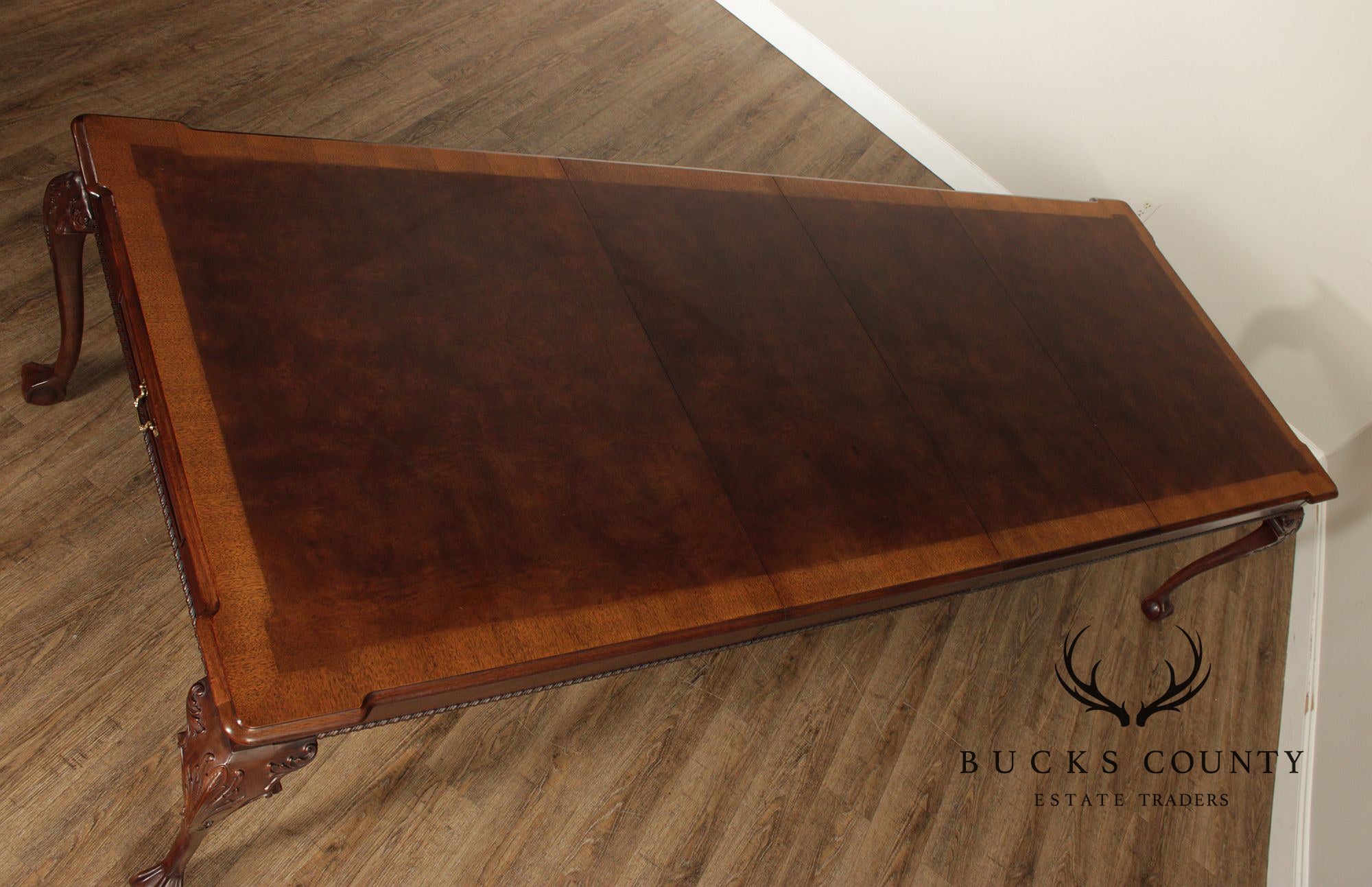 Henredon Rittenhouse Mahogany Chippendale Style Extendable Dining Table